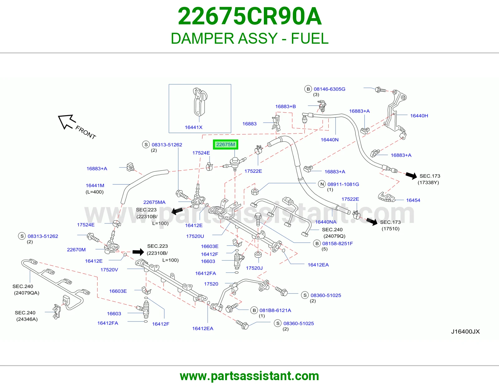 دامبر بنزين كامل 22675CR90A