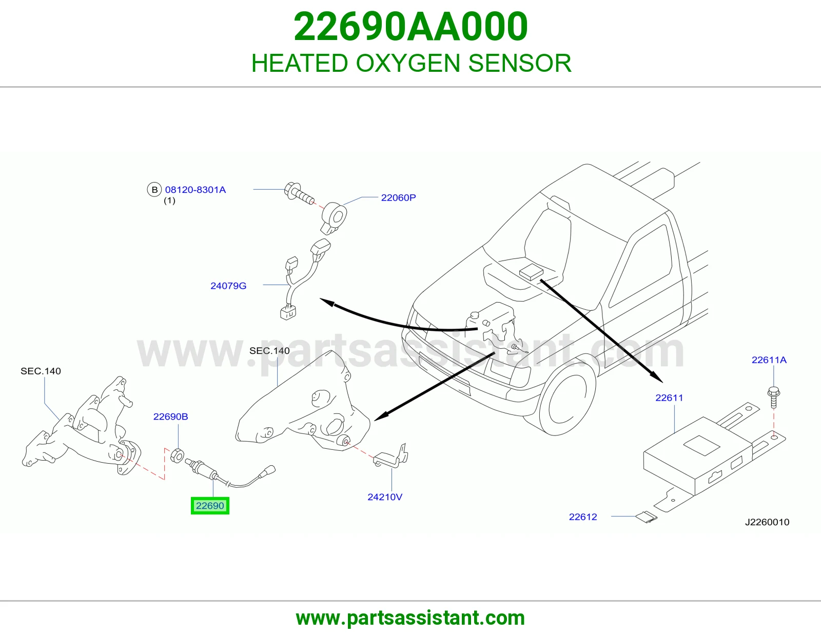 حساس قزوز اكسجين 22690AA000