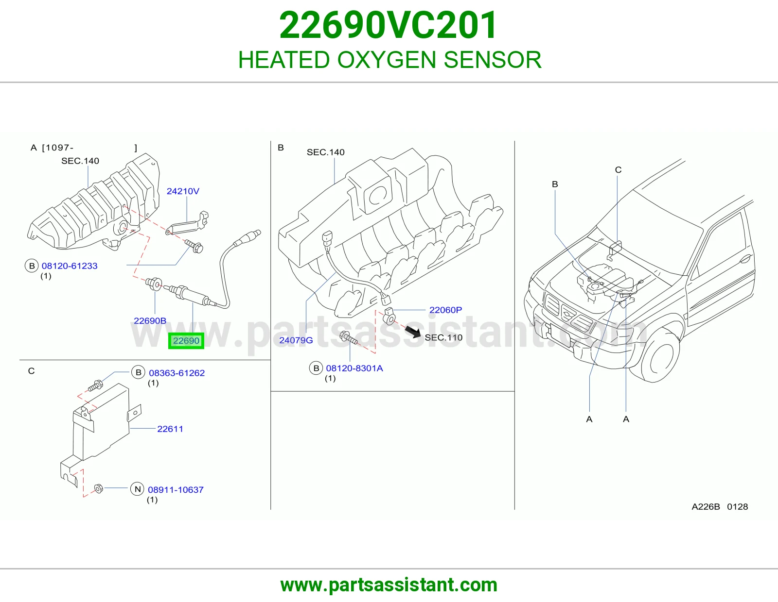 حساس قزوز اكسجين 22690VC201