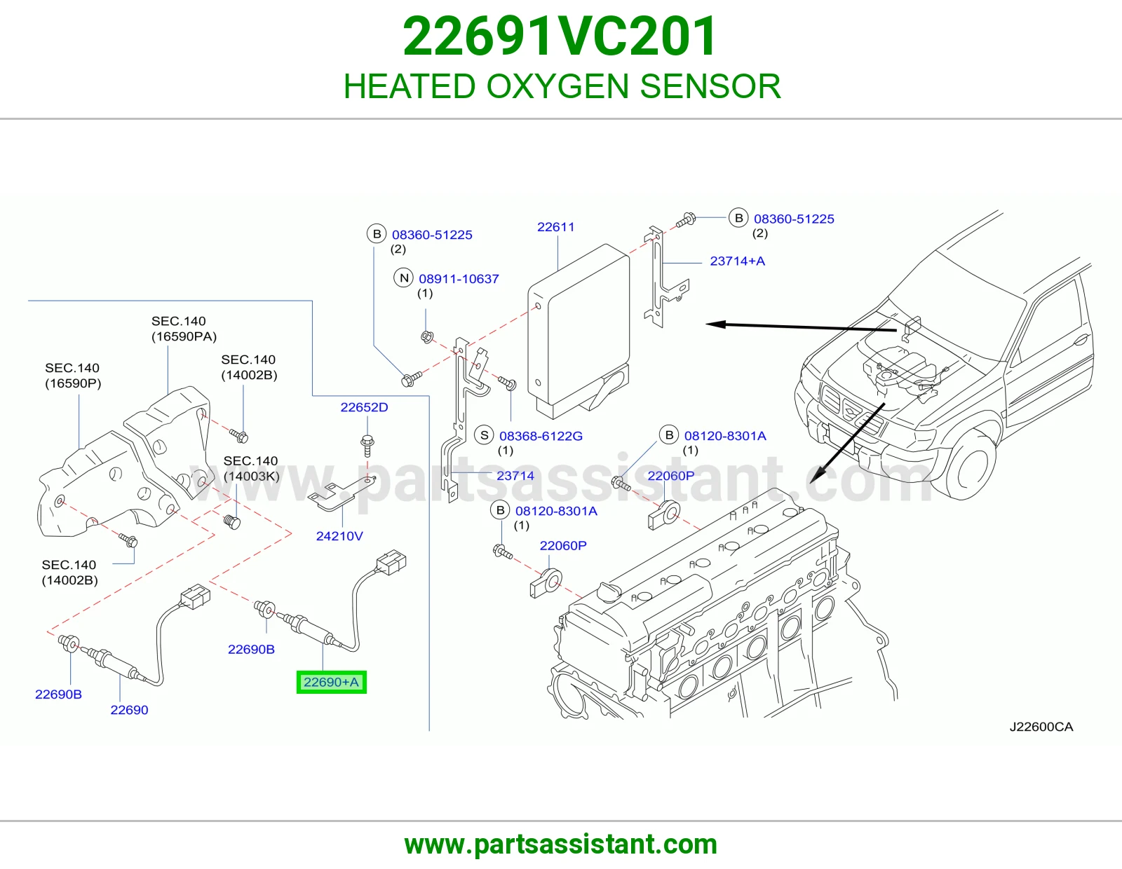 HEATED OXYGEN SENSOR 22691VC201