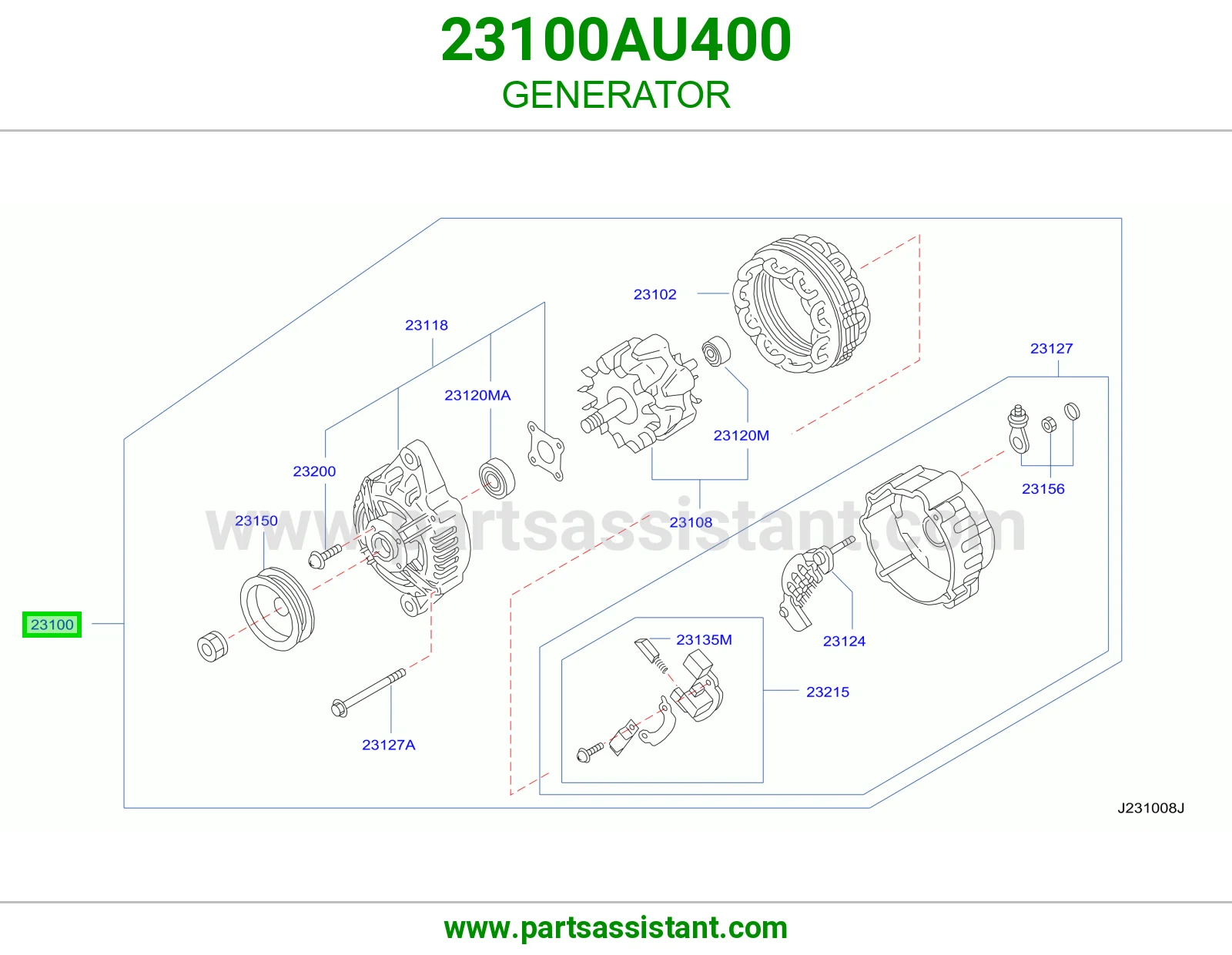 دينمو كهرب كامل 23100AU400