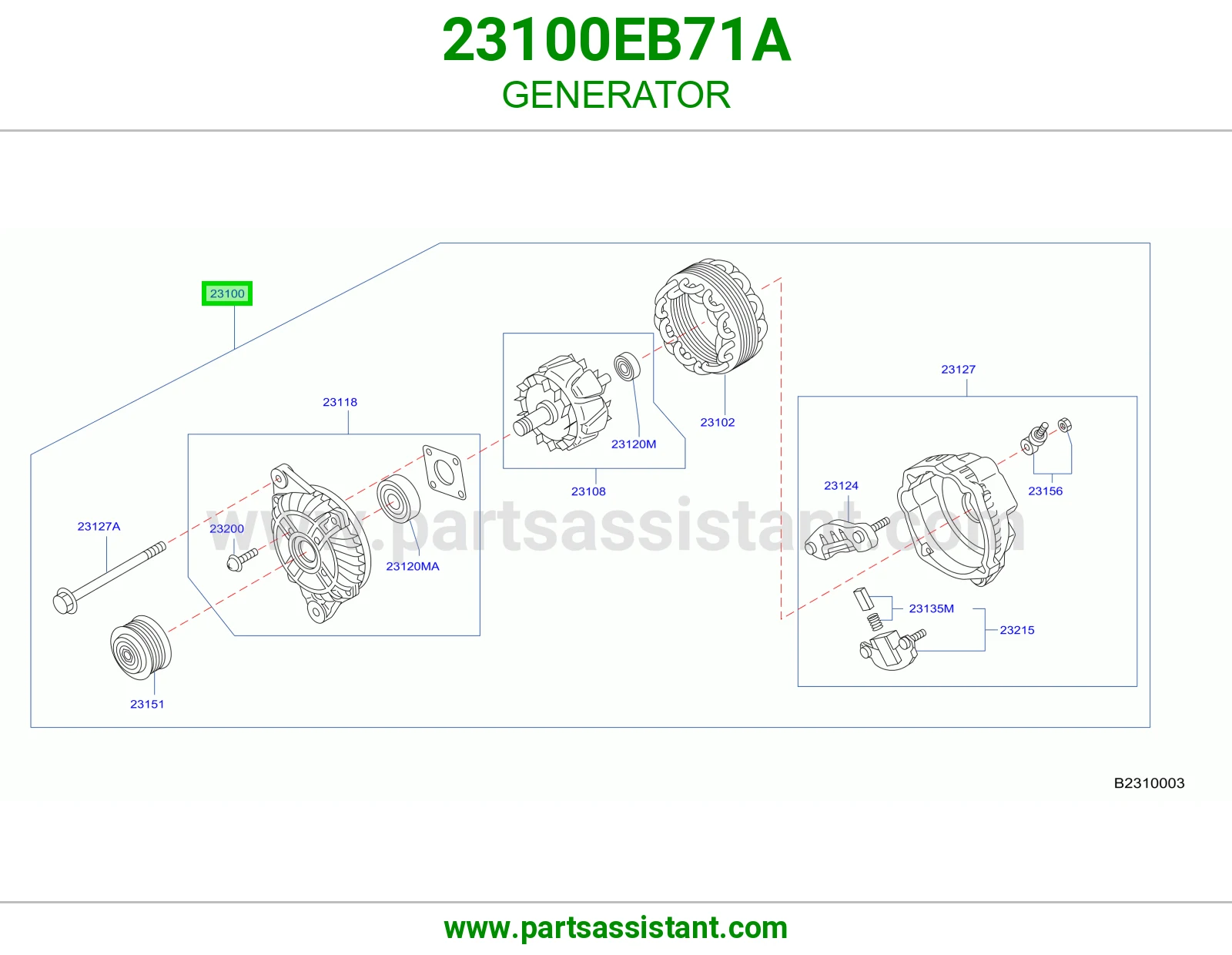 دينمو كهرب كامل 23100EB71A