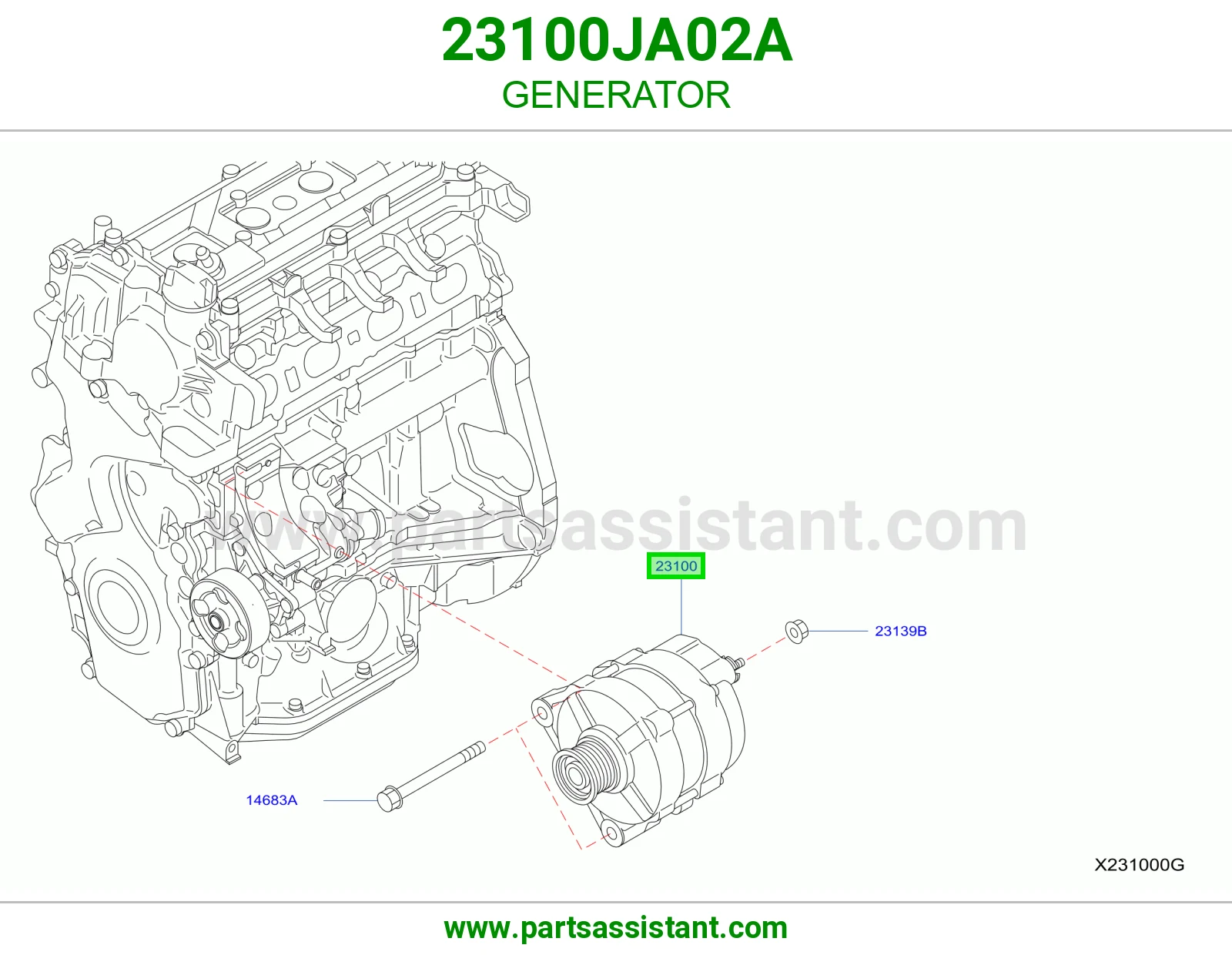 دينمو كهرب كامل 23100JA02A