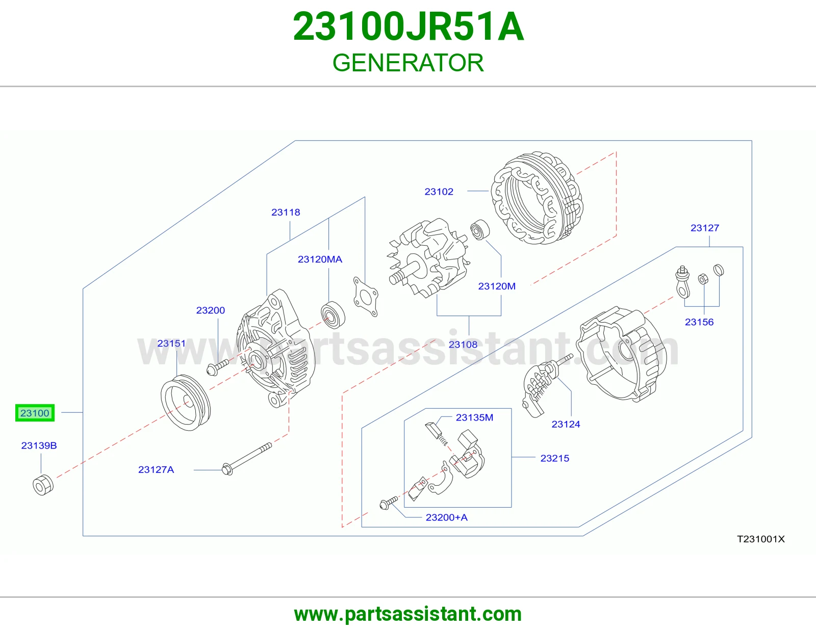 دينمو كهرب كامل 23100JR51A