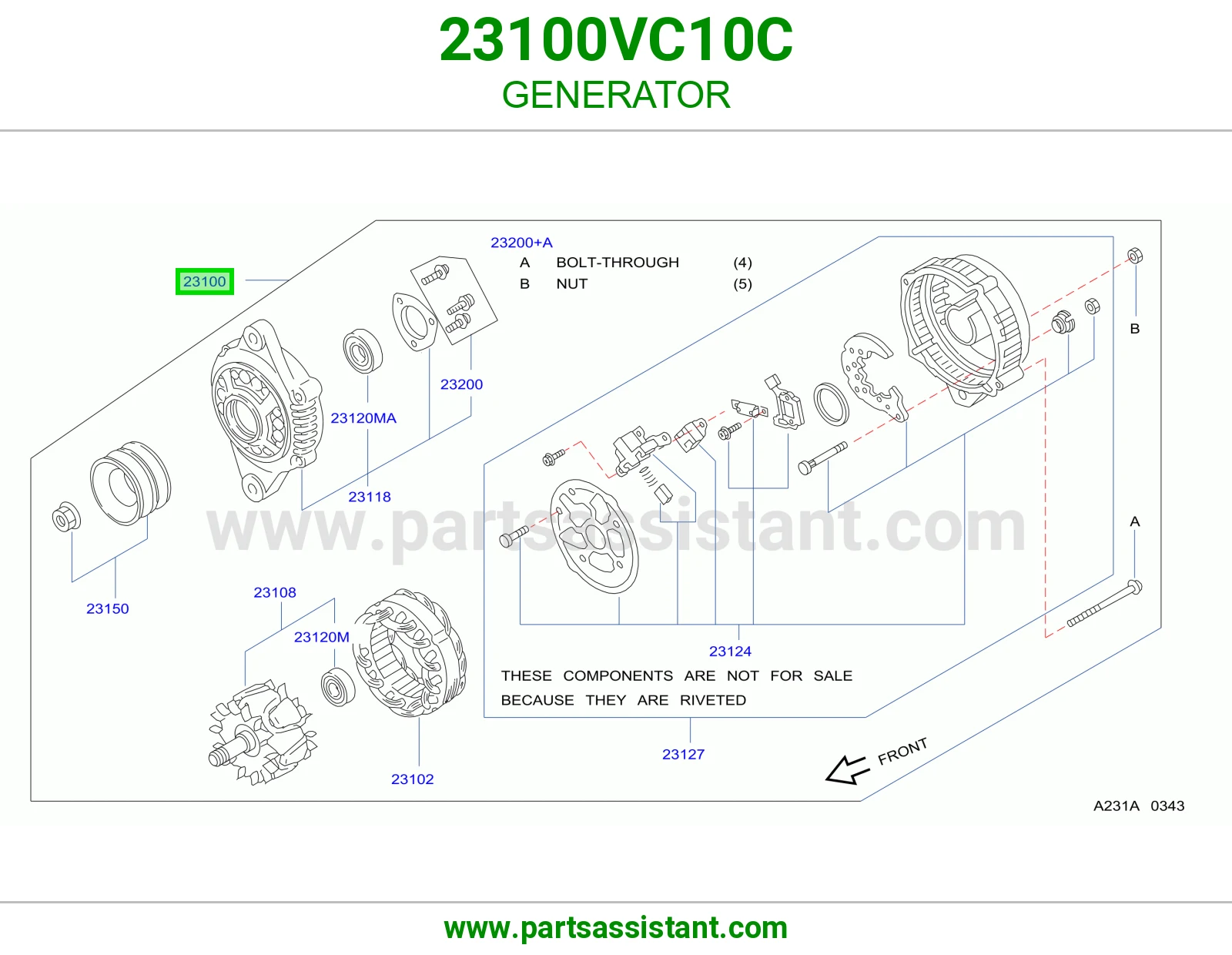 دينمو كهرب كامل 23100VC10C
