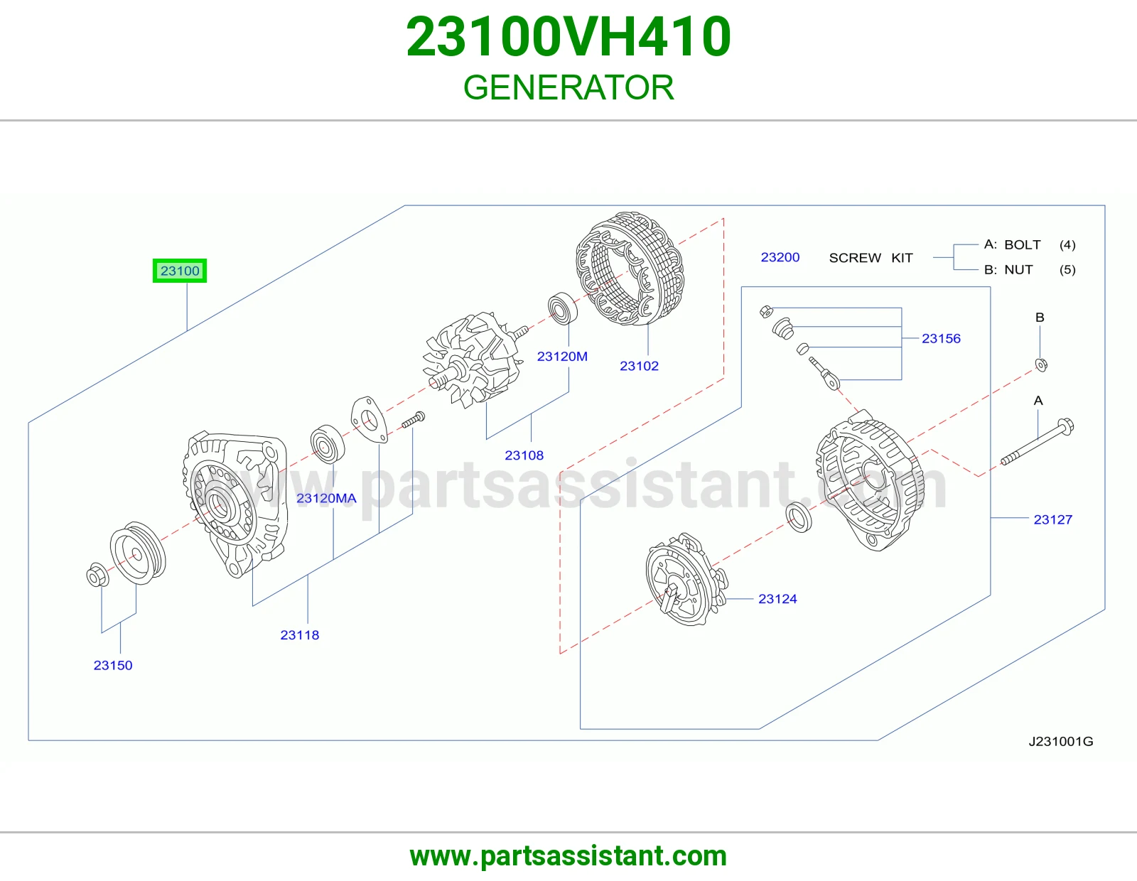 دينمو كهرب كامل 23100VH410