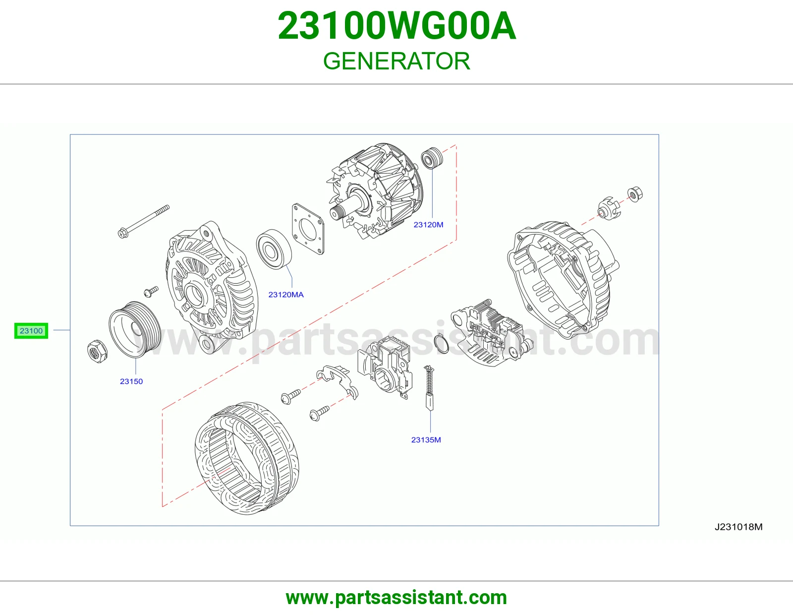 دينمو كهرب كامل 23100WG00A