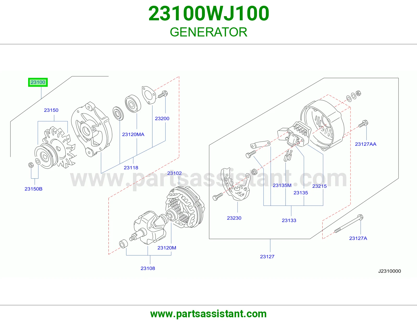 دينمو كهرب كامل 23100WJ100