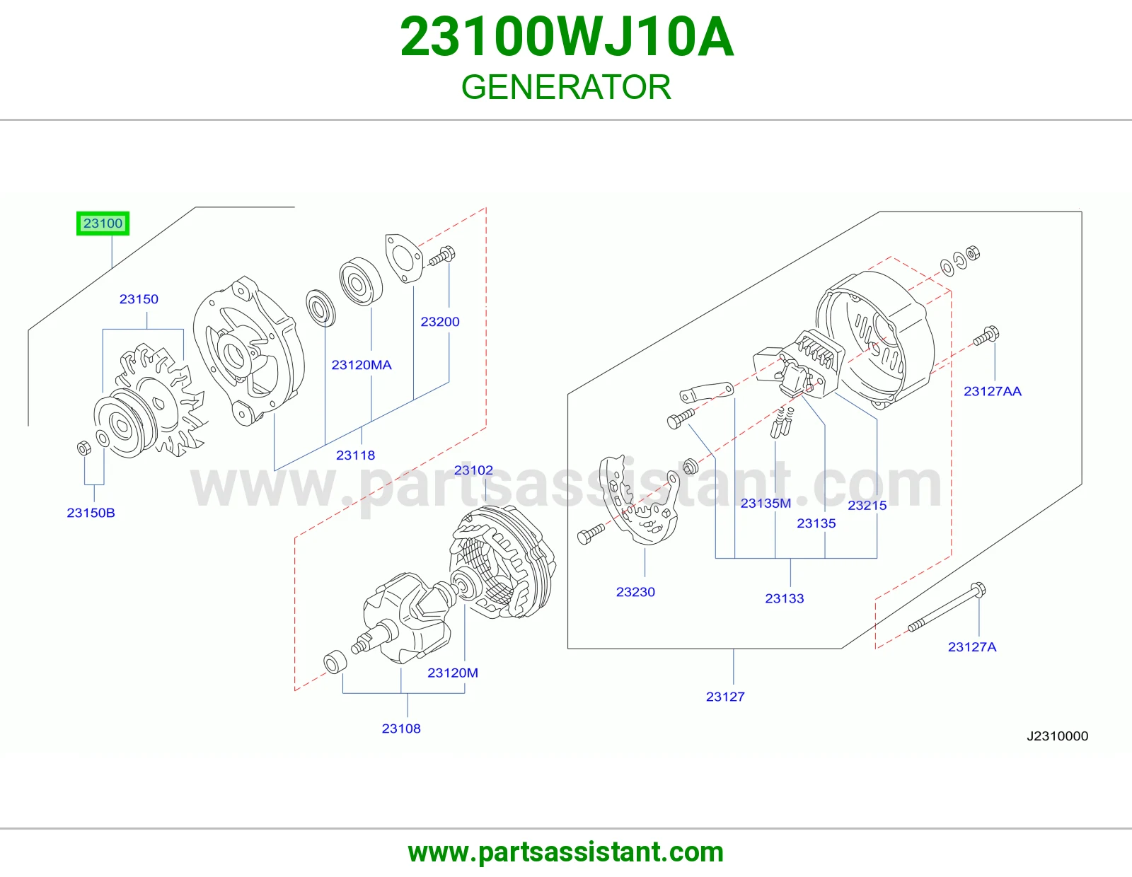 دينمو كهرب كامل 23100WJ10A