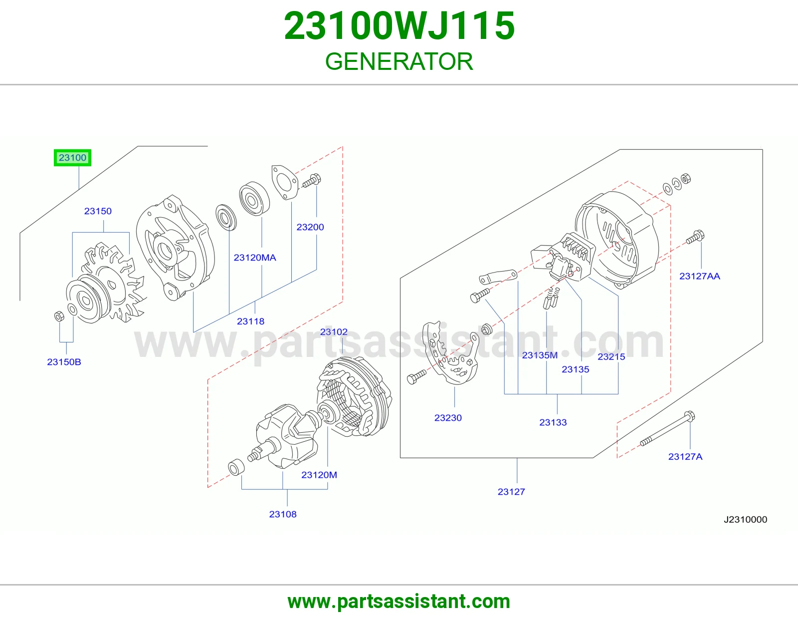دينمو كهرب كامل 23100WJ115