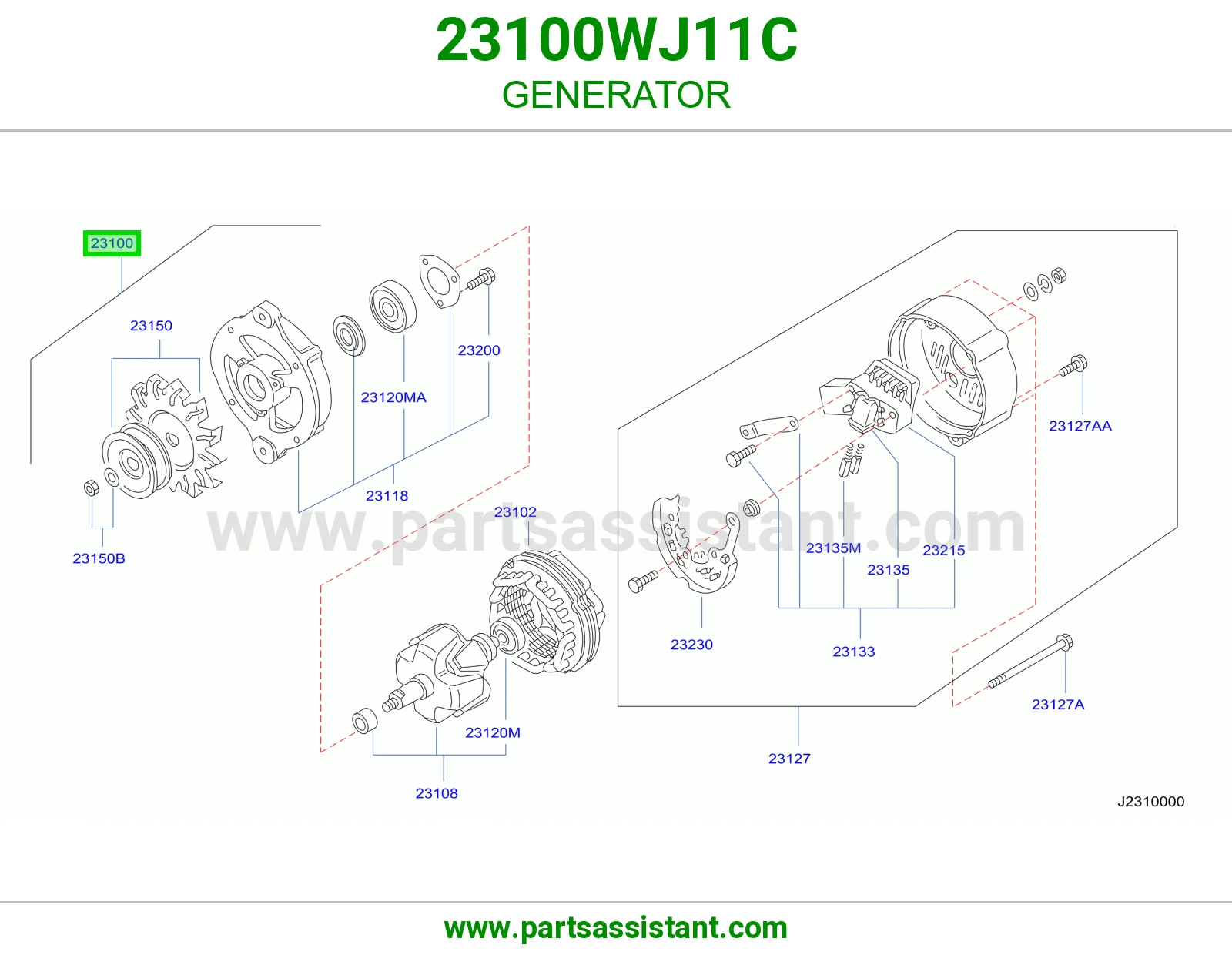 دينمو كهرب كامل 23100WJ11C