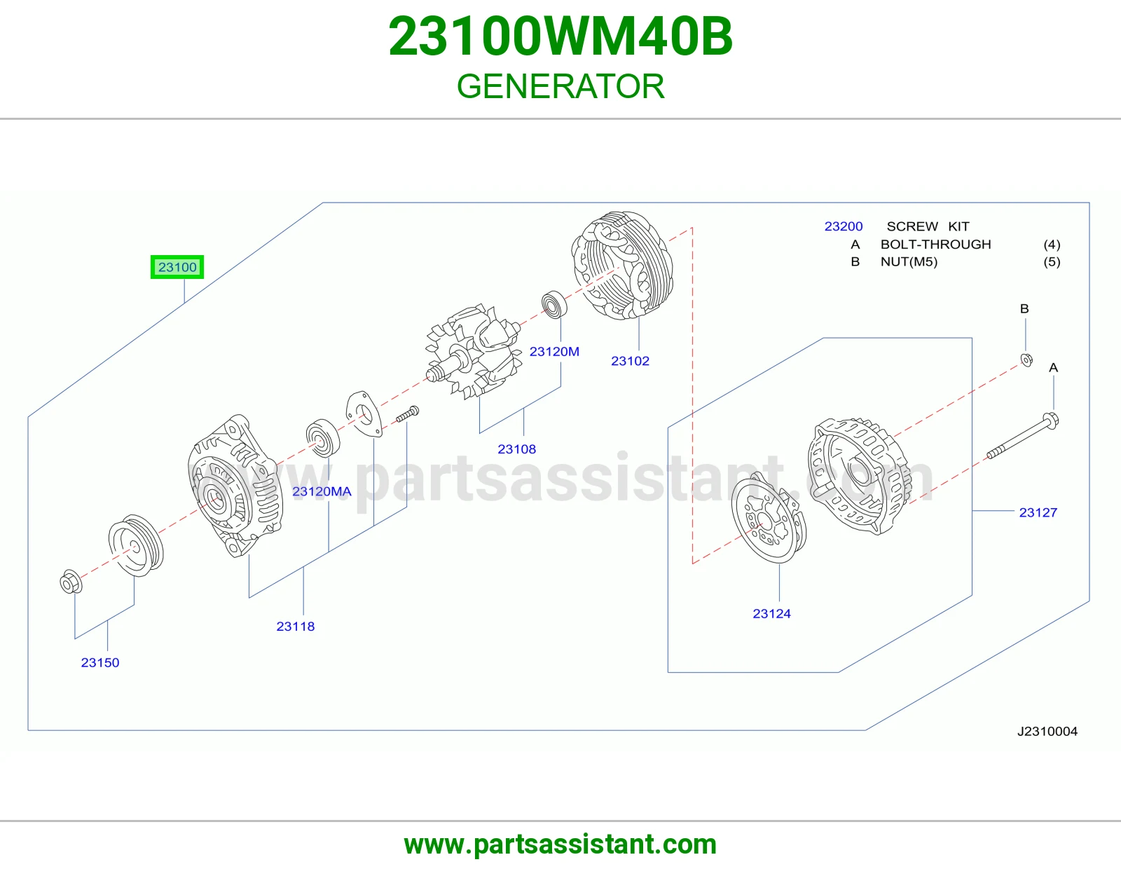 دينمو كهرب كامل 23100WM40B