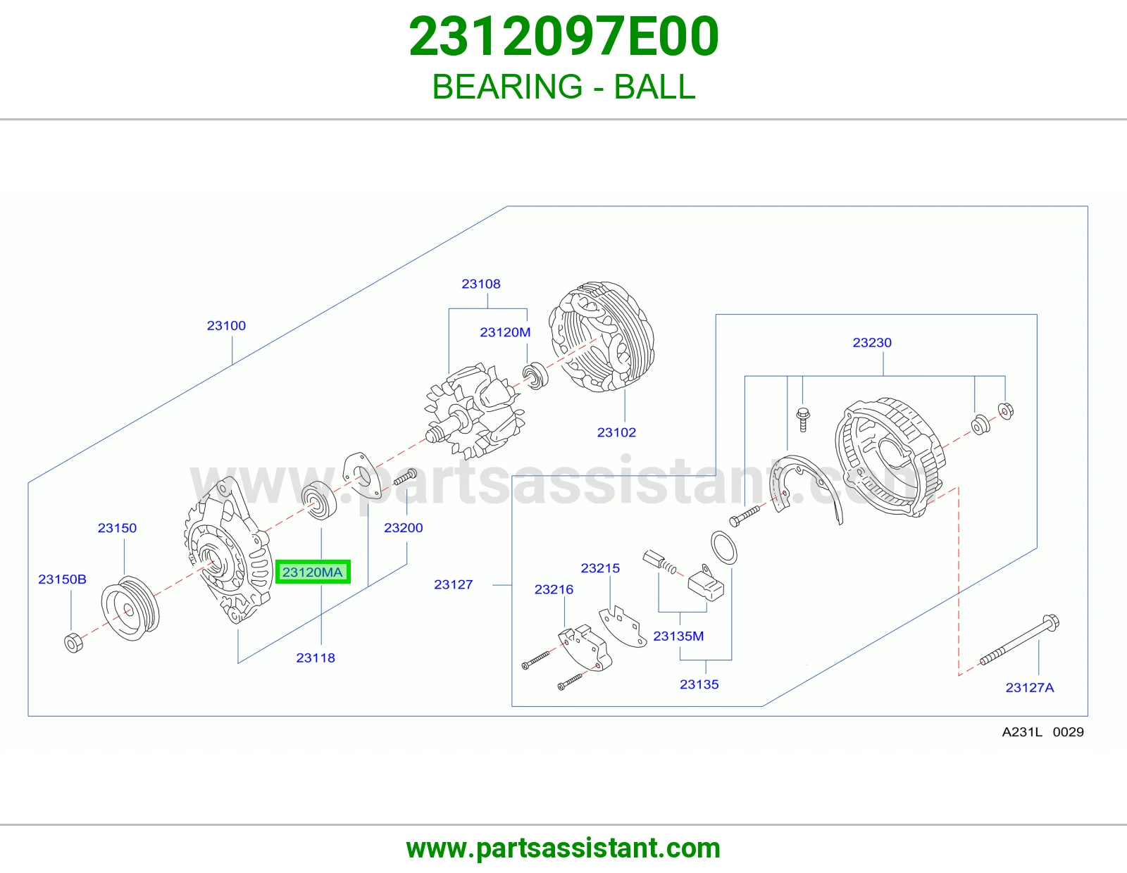 BEARING - BALL 2312097E00