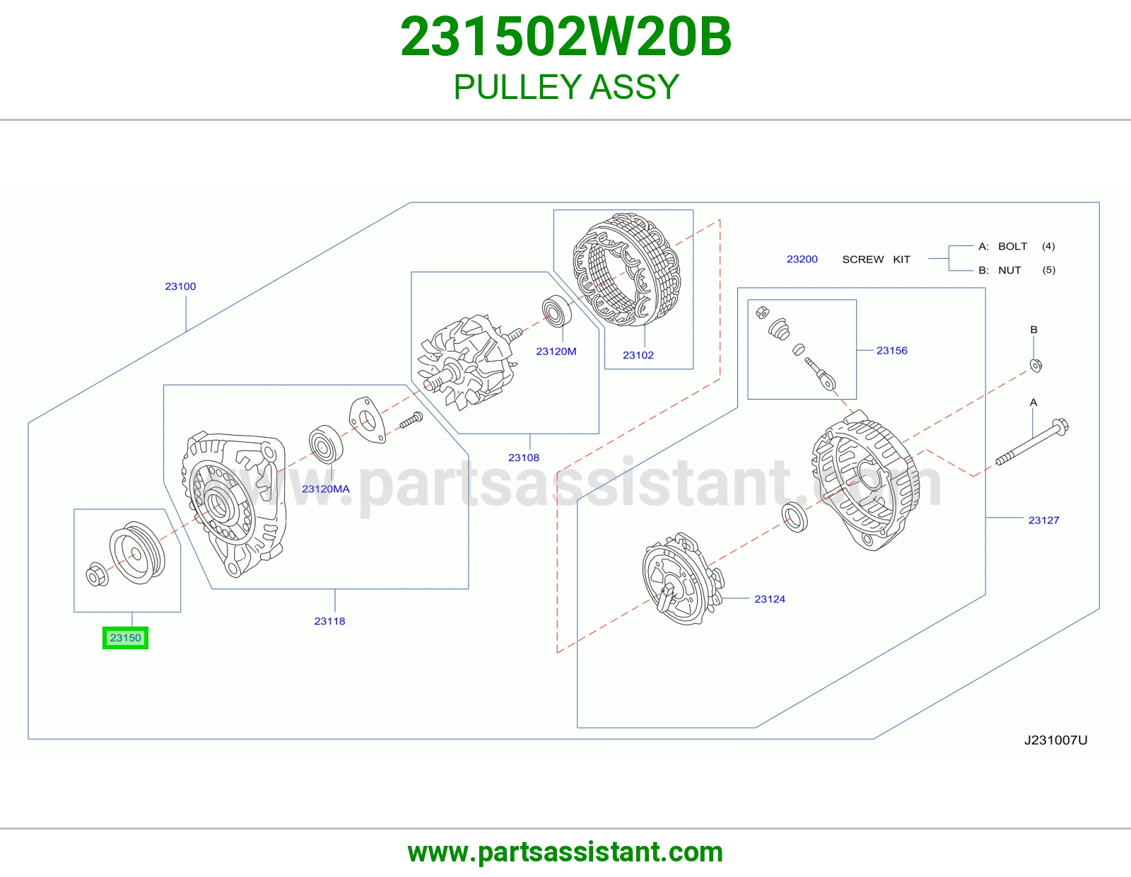 PULLEY ASSY 231502W20B
