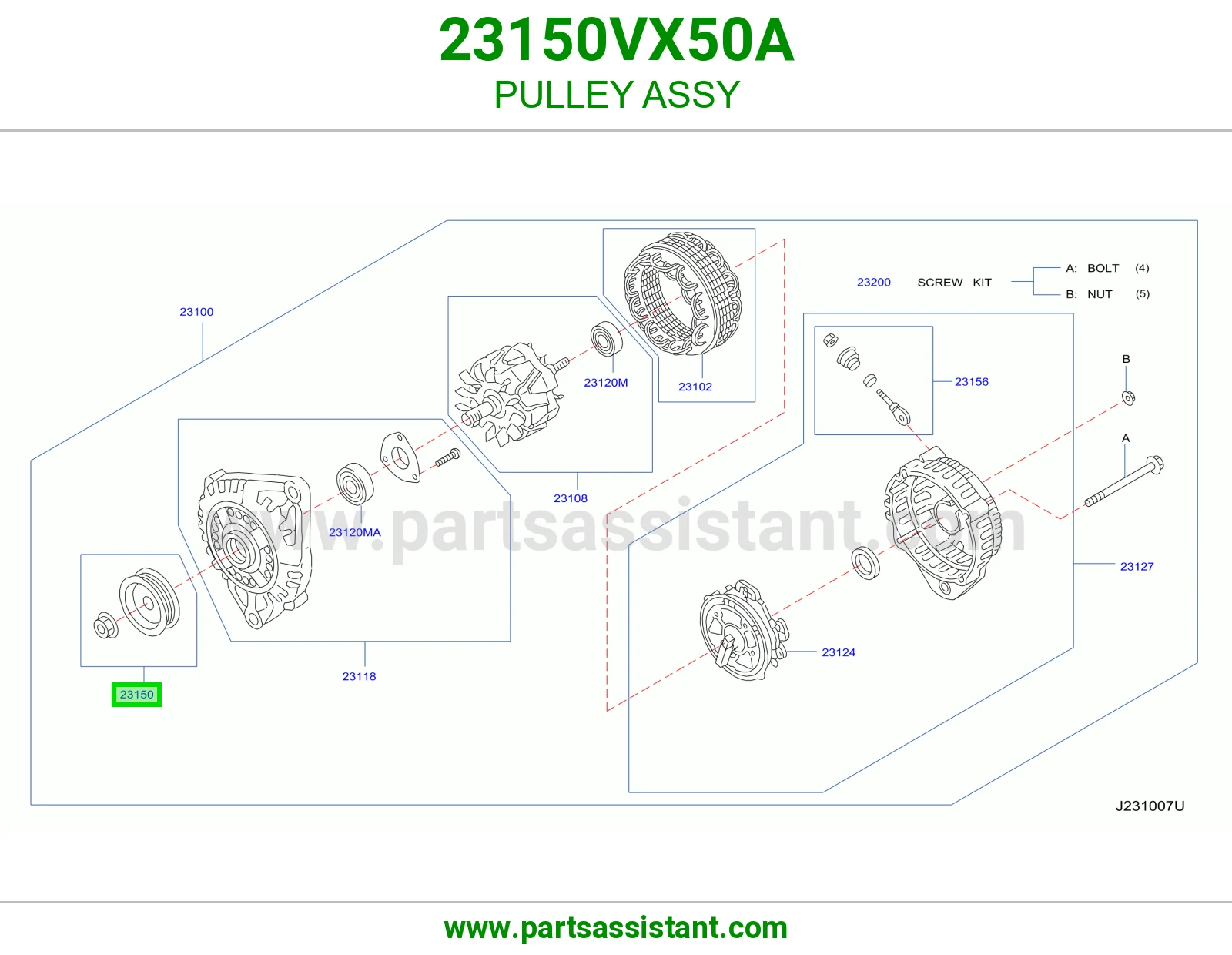 بكره دينمو كهرب 23150VX50A