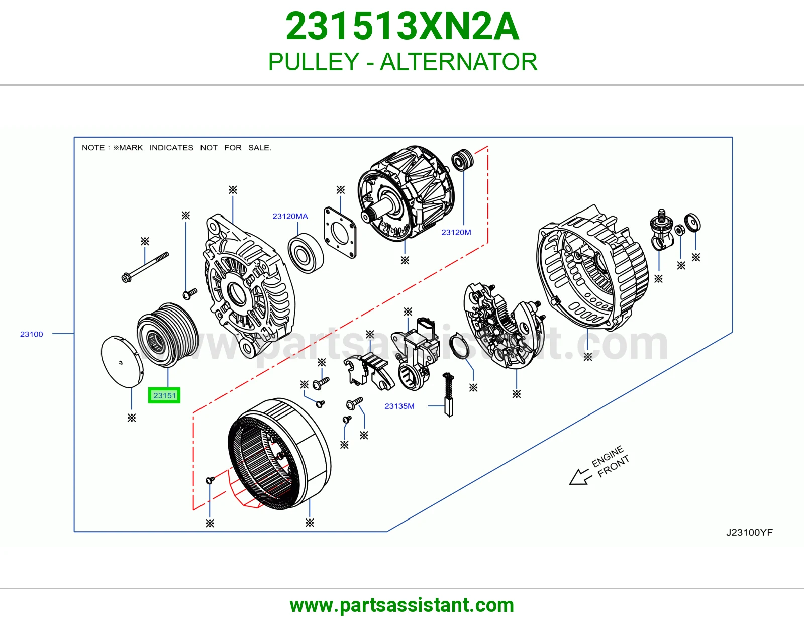PULLEY - ALTERNATOR 231513XN2A