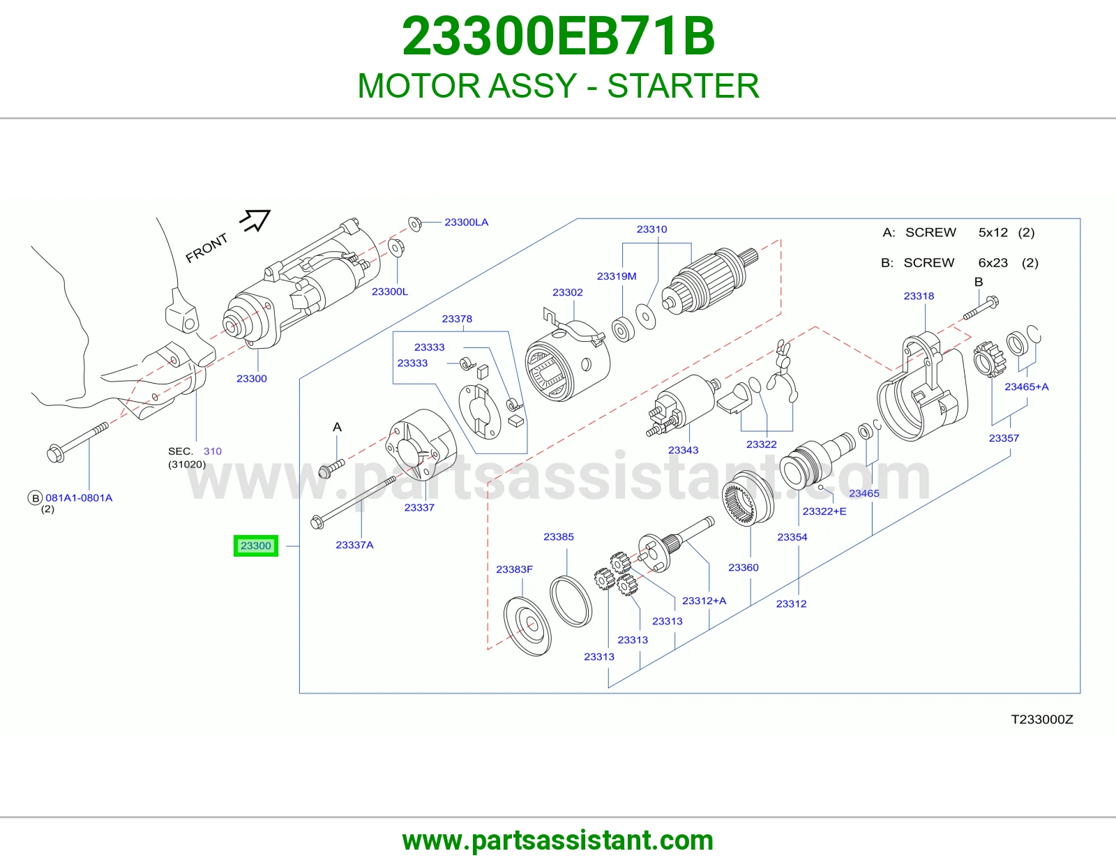 MOTOR ASSY - STARTER 23300EB71B