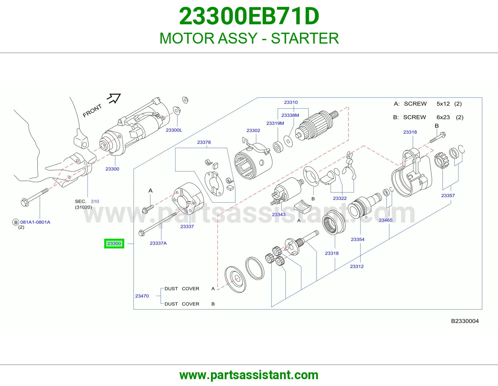 MOTOR ASSY - STARTER 23300EB71D