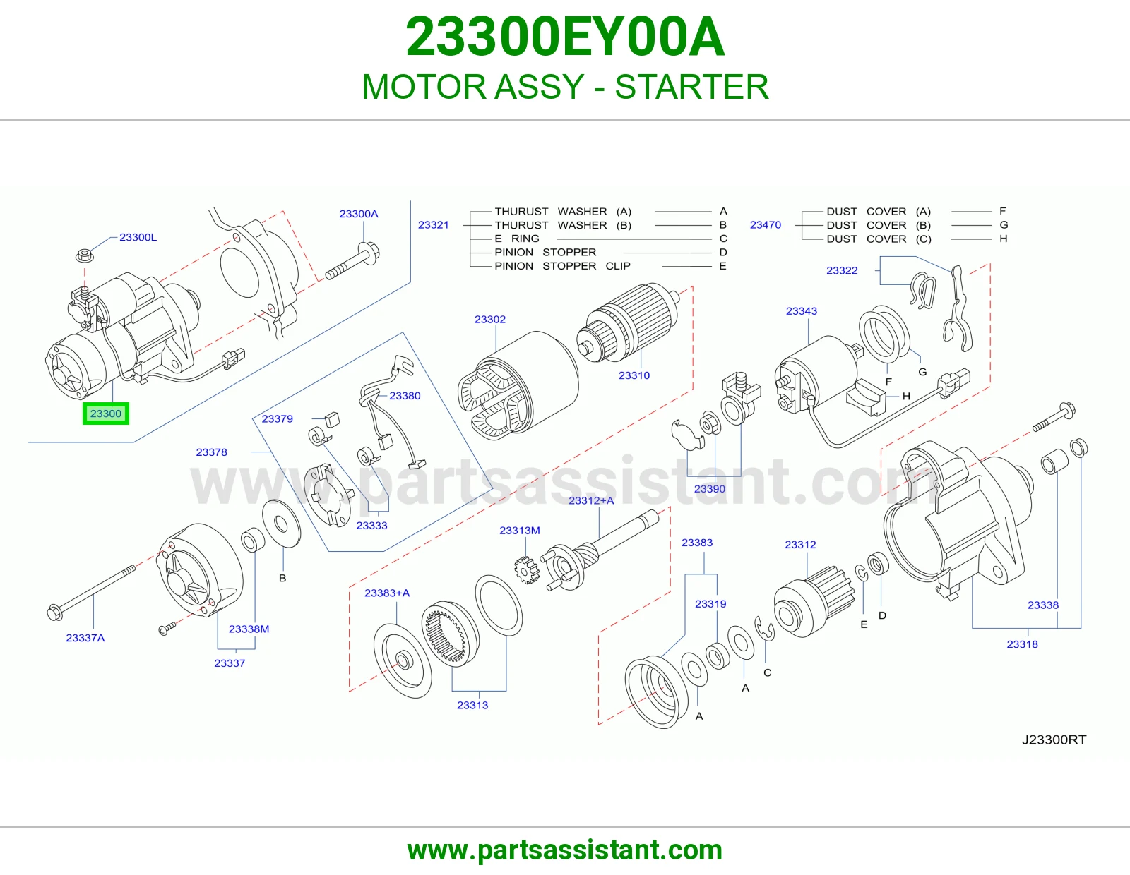 MOTOR ASSY - STARTER 23300EY00A