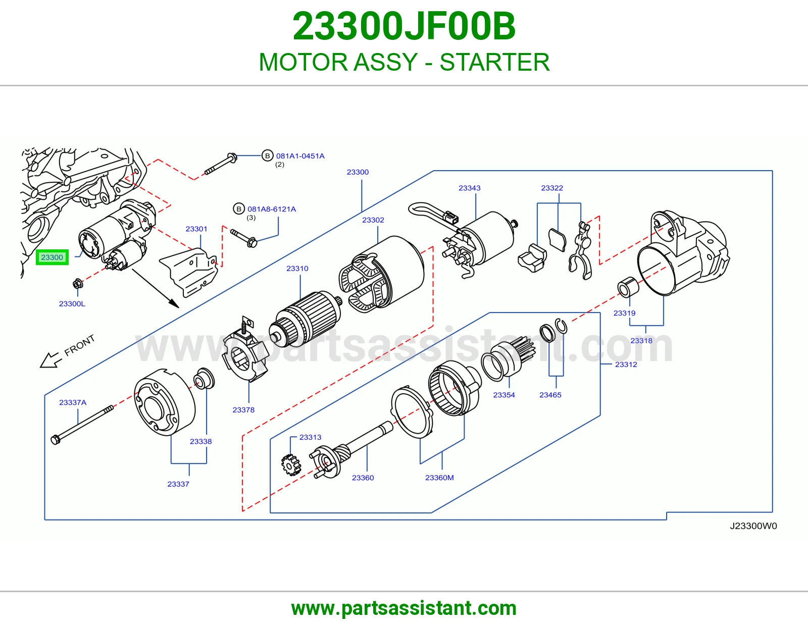 MOTOR ASSY - STARTER 23300JF00B