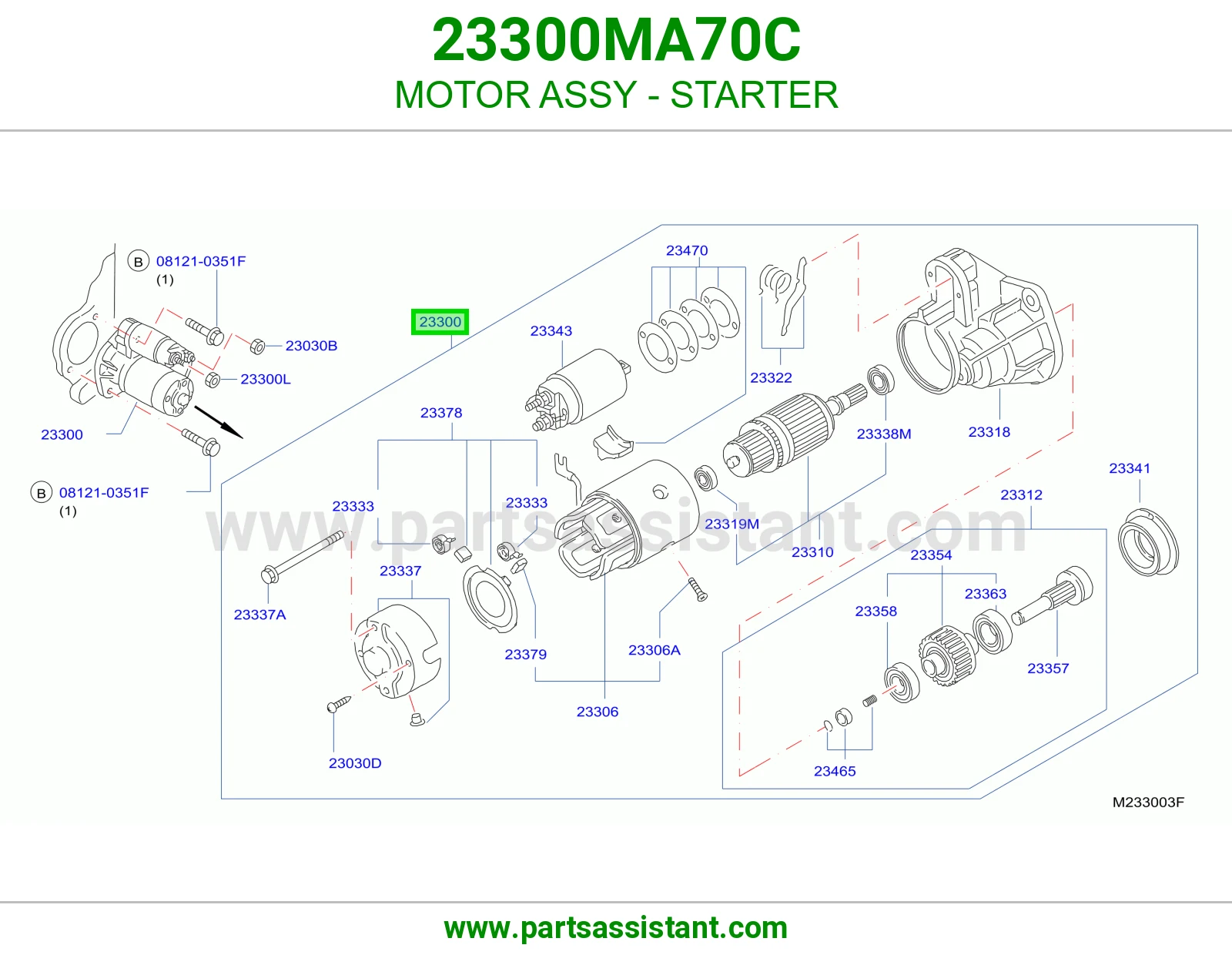 MOTOR ASSY - STARTER 23300MA70C