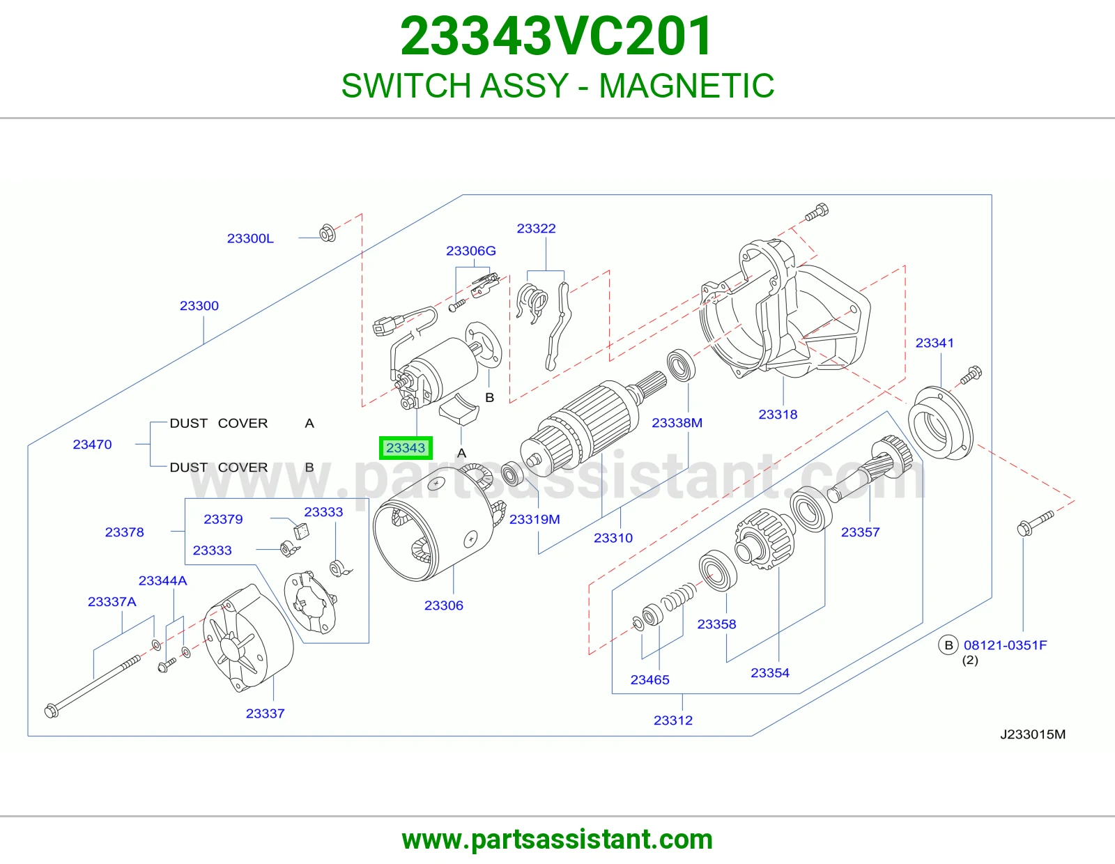 SWITCH ASSY - MAGNETIC 23343VC201