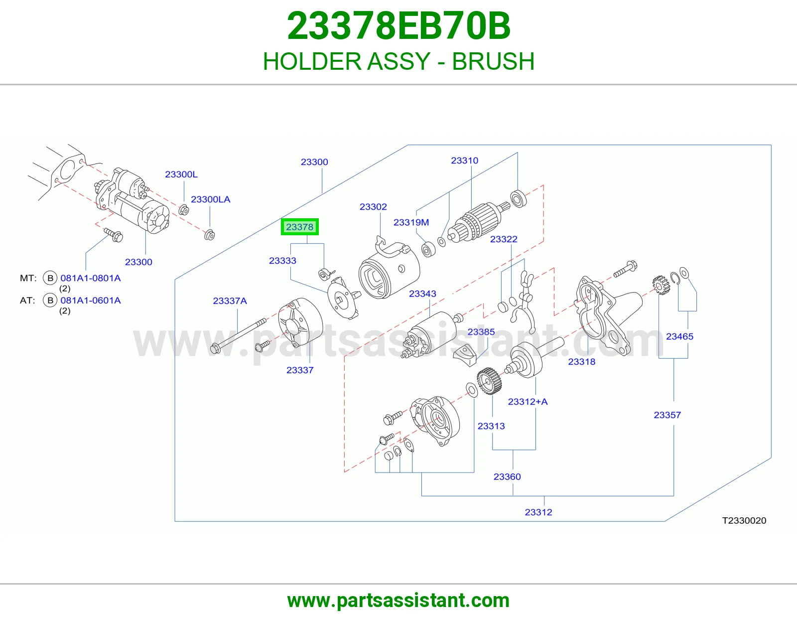 HOLDER ASSY - BRUSH 23378EB70B