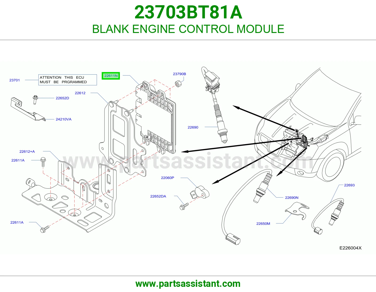 كمبيوتر مكينة خام بدون برمجة 23703BT81A