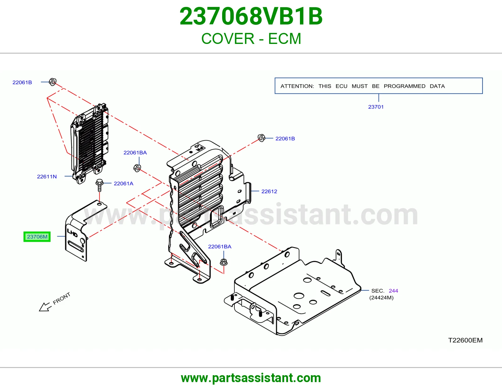 غطاء كمبيوتر مكينة (ECM) 237068VB1B