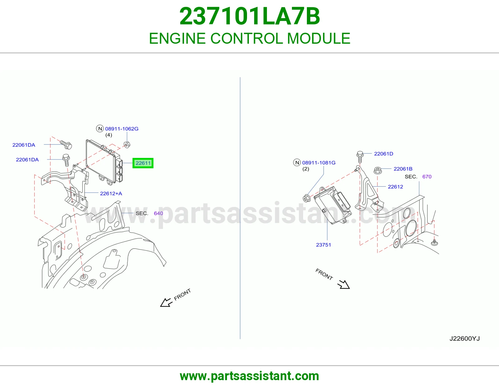 كمبيوتر تحكم مكينه 237101LA7B