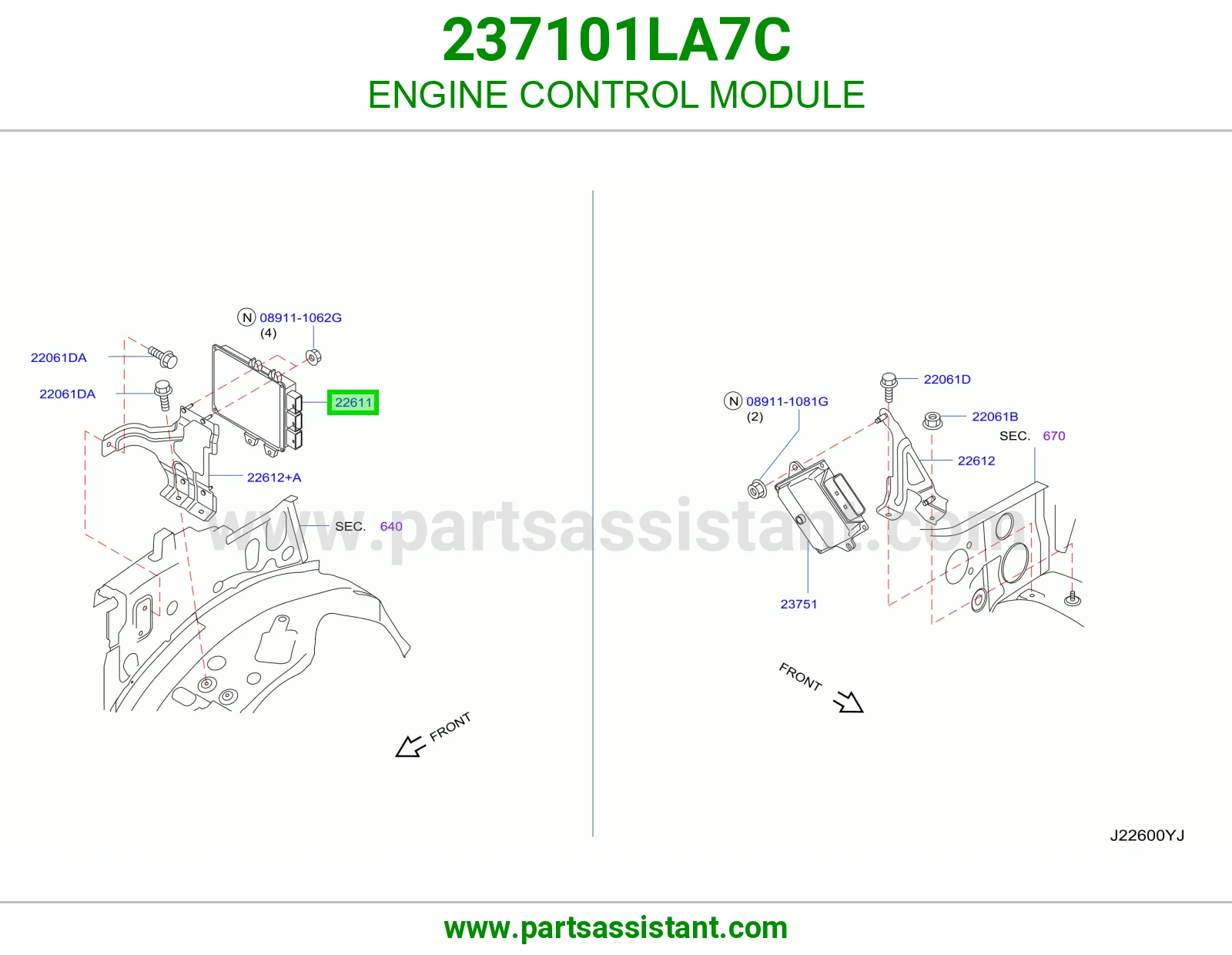 كمبيوتر تحكم مكينه 237101LA7C
