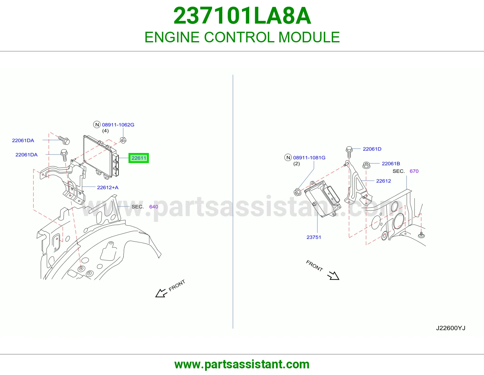 كمبيوتر تحكم مكينه 237101LA8A