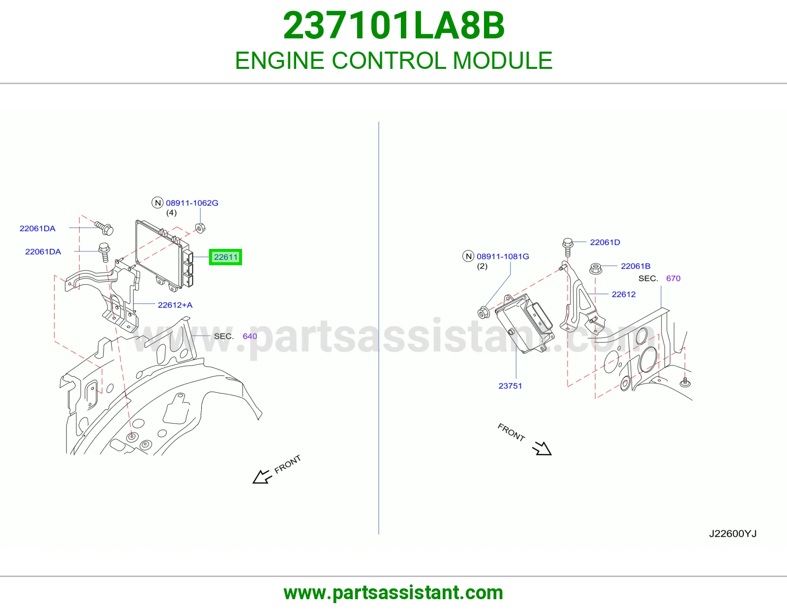 كمبيوتر تحكم مكينه 237101LA8B