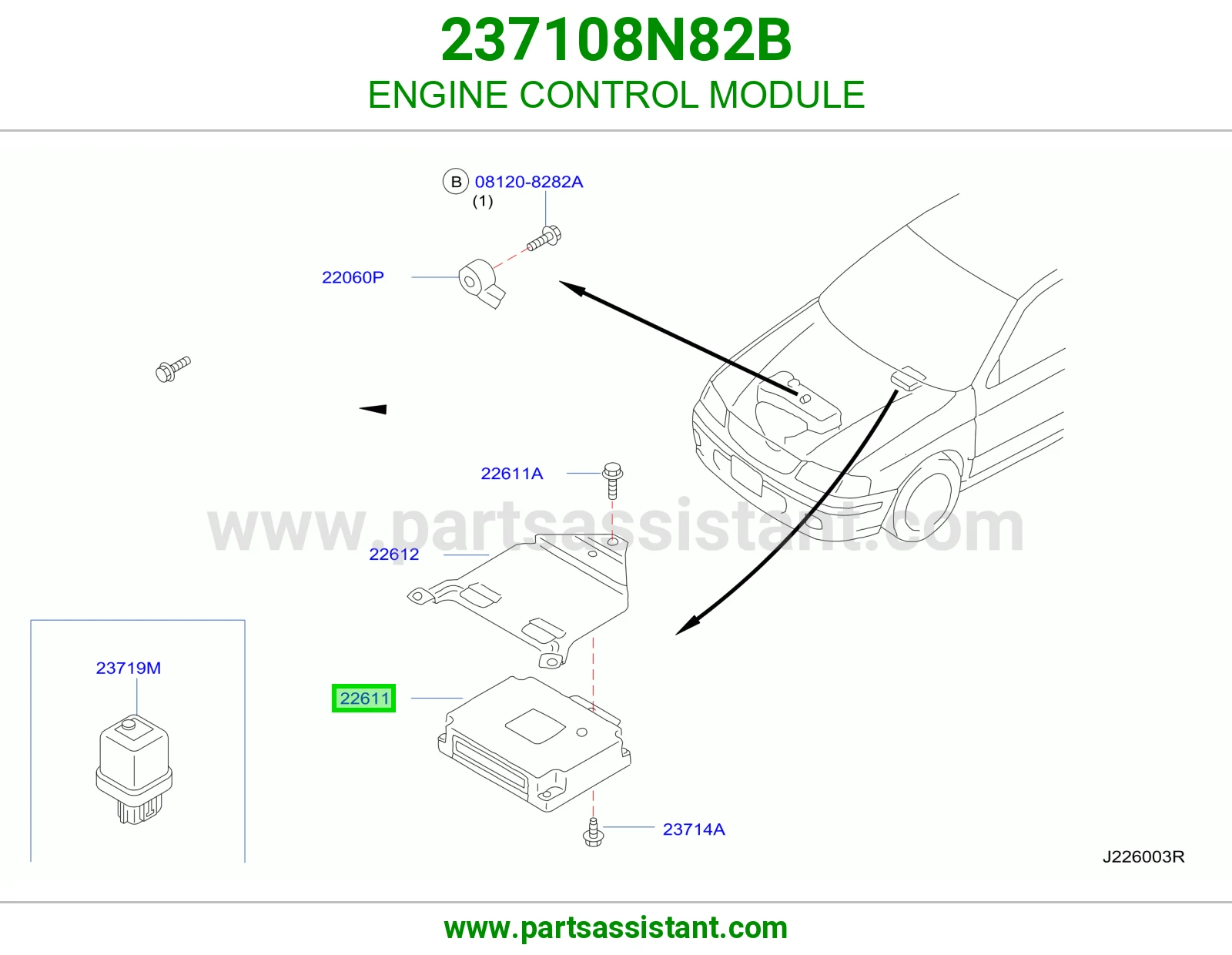 ENGINE CONTROL MODULE 237108N82B