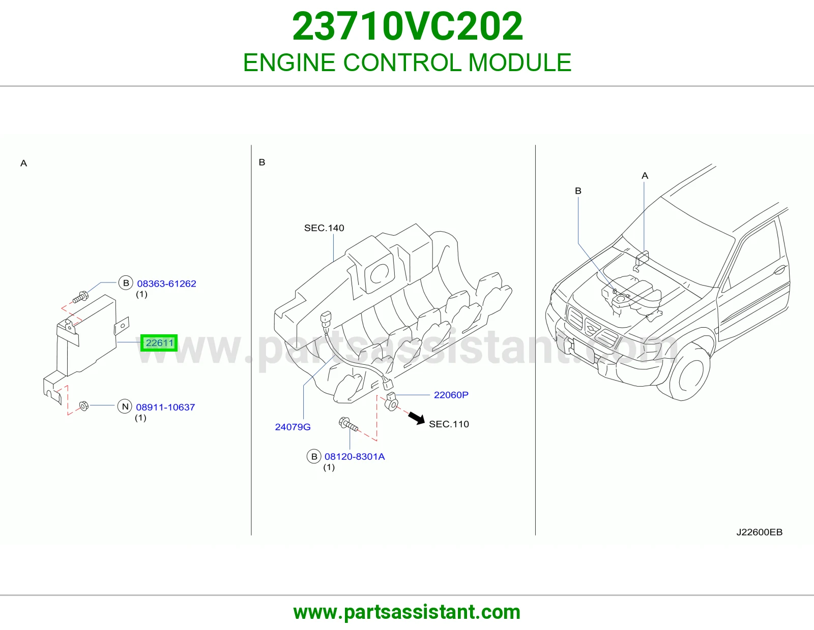 ENGINE CONTROL MODULE 23710VC202