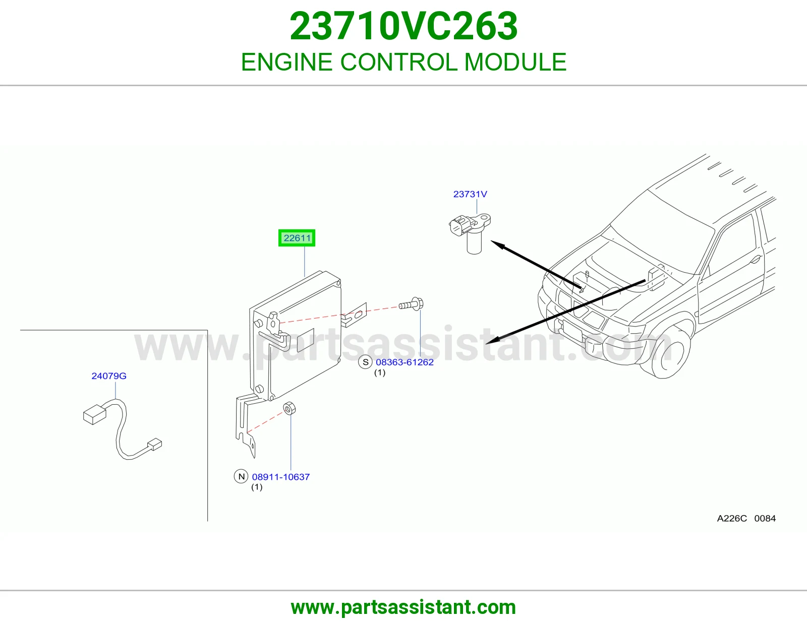 ENGINE CONTROL MODULE 23710VC263