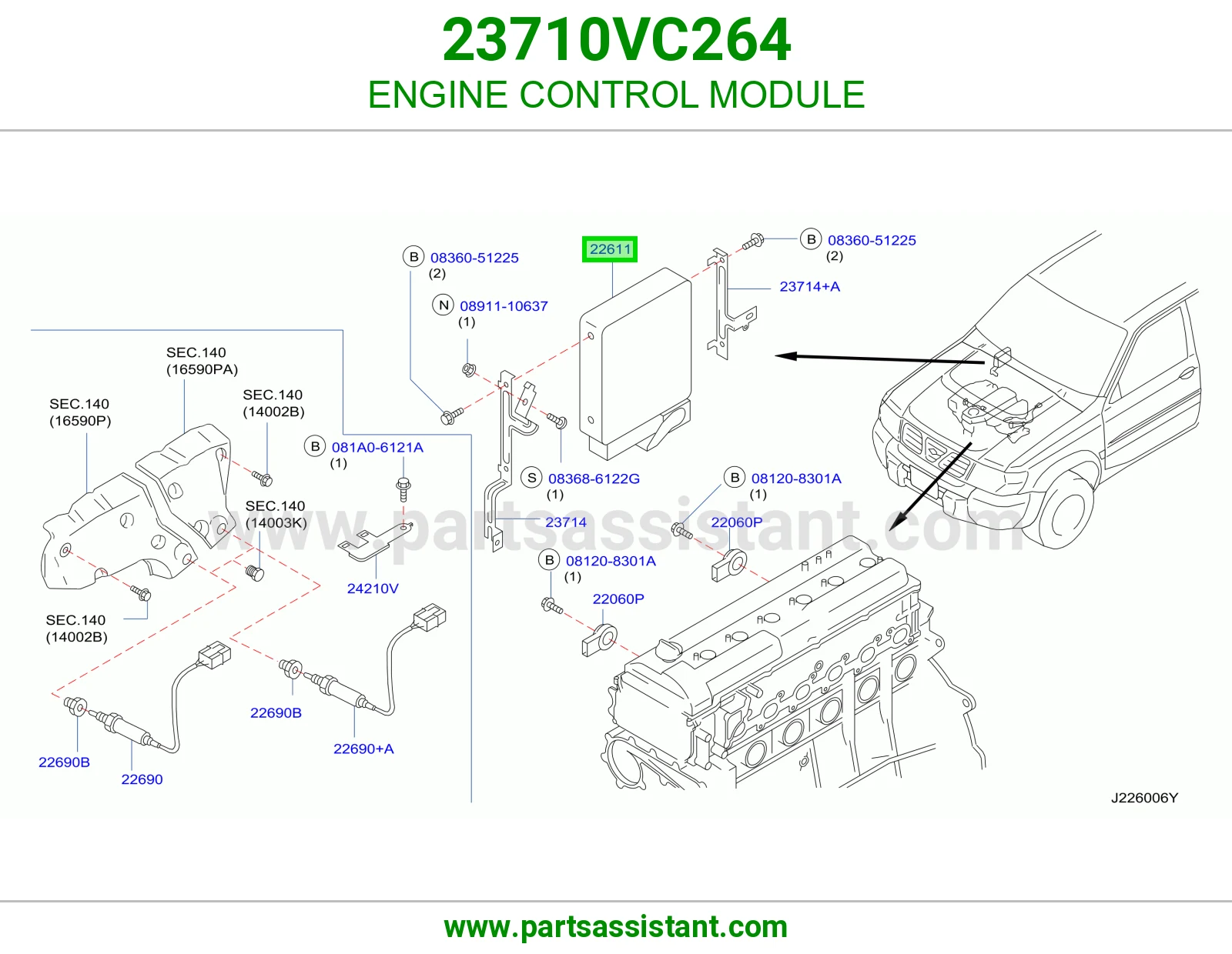 ENGINE CONTROL MODULE 23710VC264