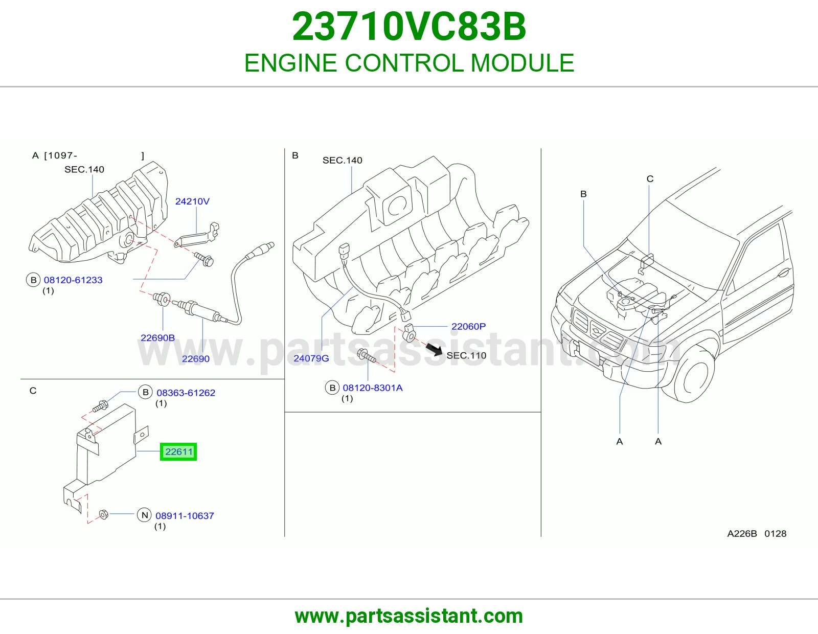 كمبيوتر تحكم مكينه 23710VC83B