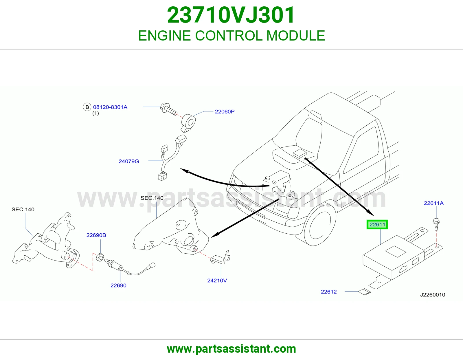 ENGINE CONTROL MODULE 23710VJ301