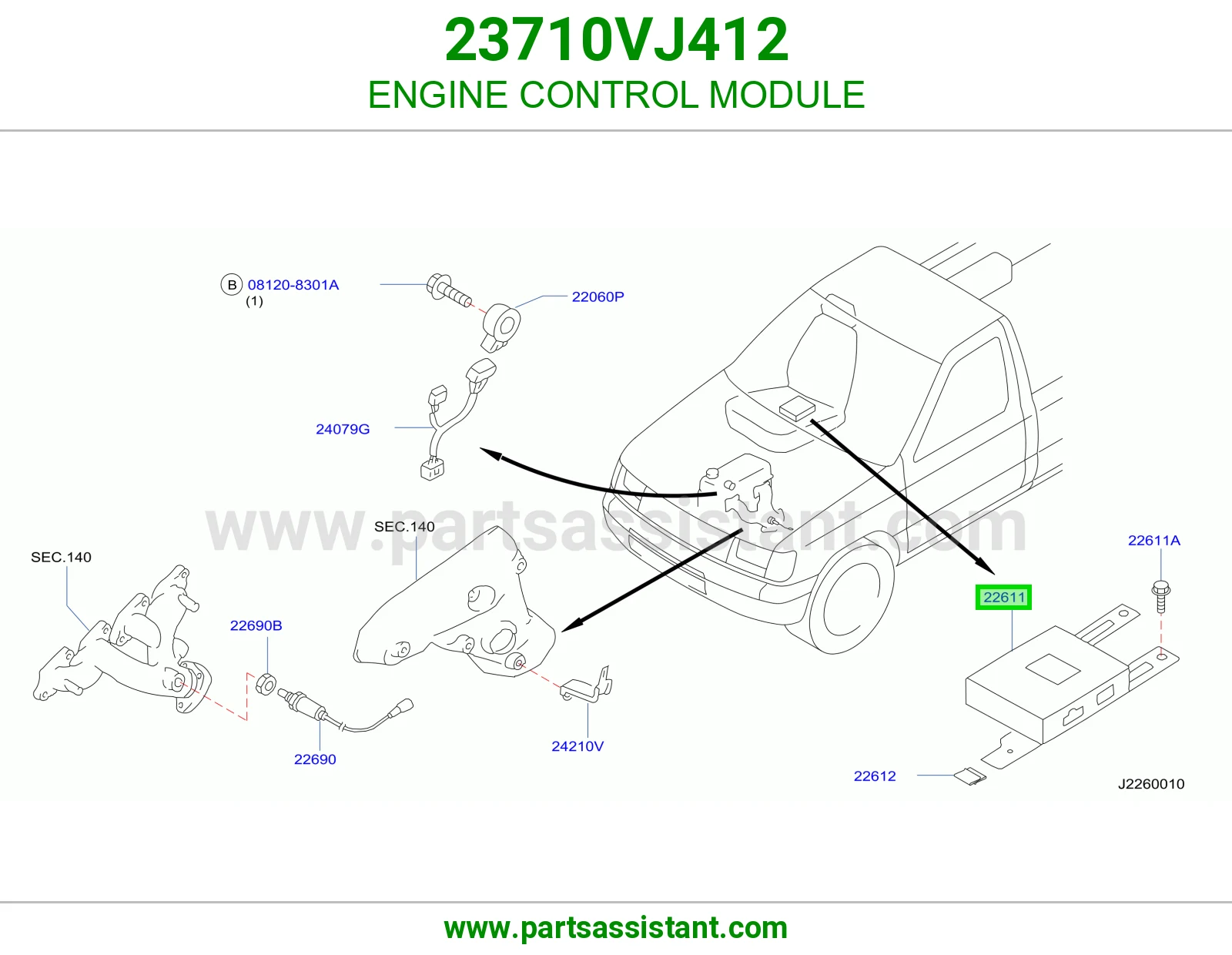 ENGINE CONTROL MODULE 23710VJ412