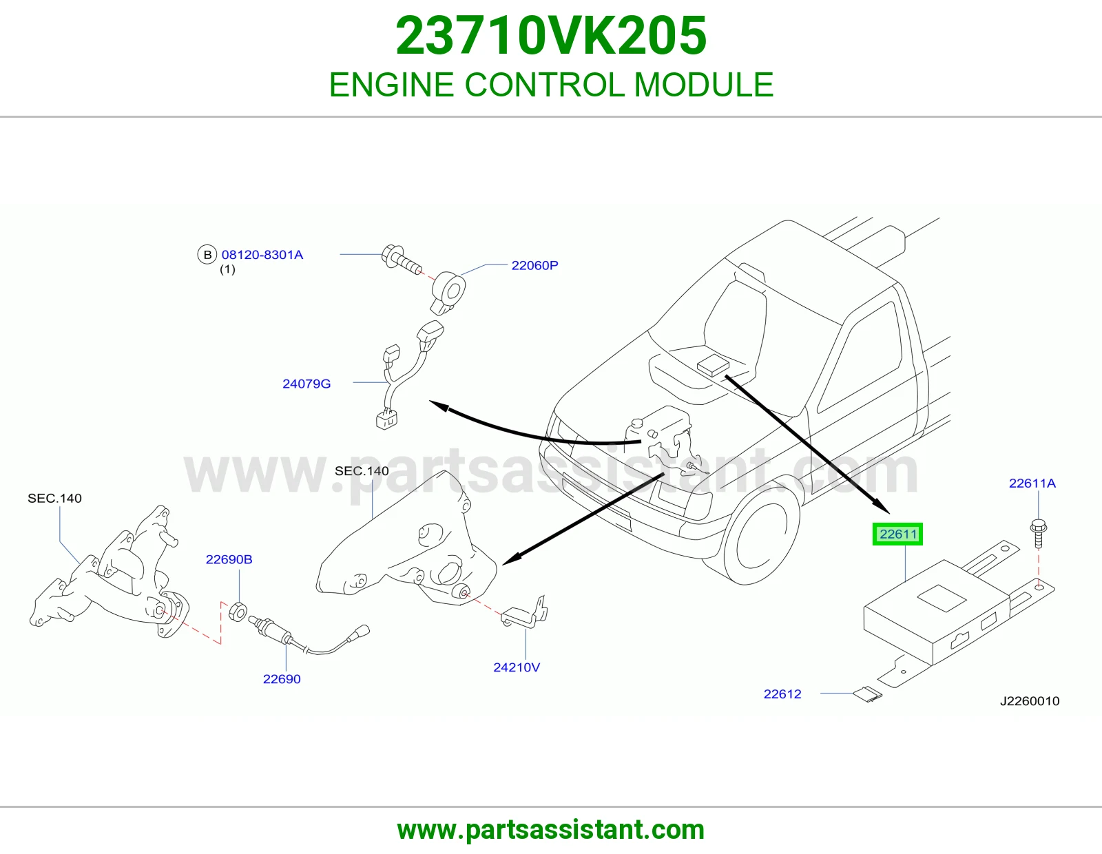 ENGINE CONTROL MODULE 23710VK205