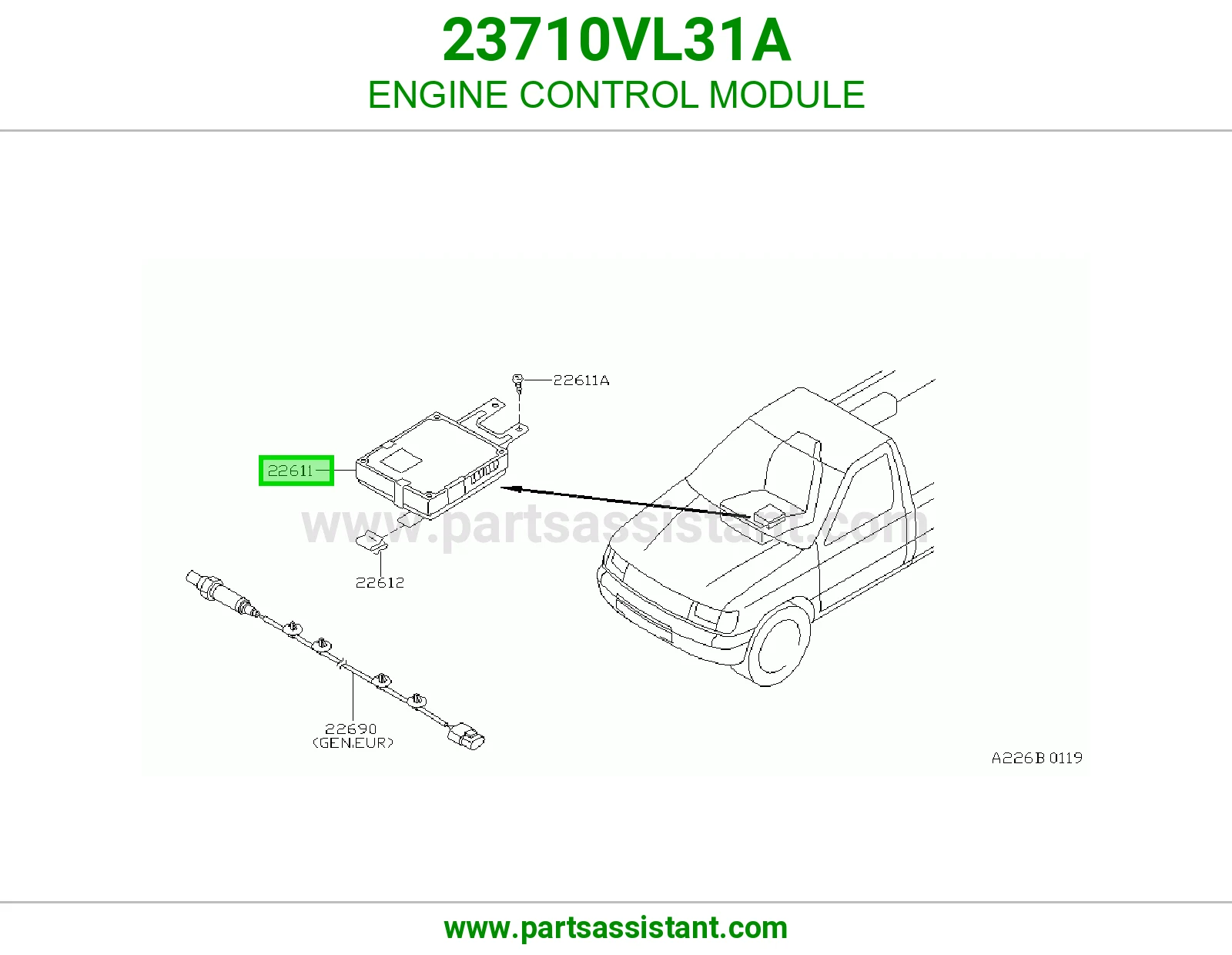 كمبيوتر تحكم مكينه 23710VL31A