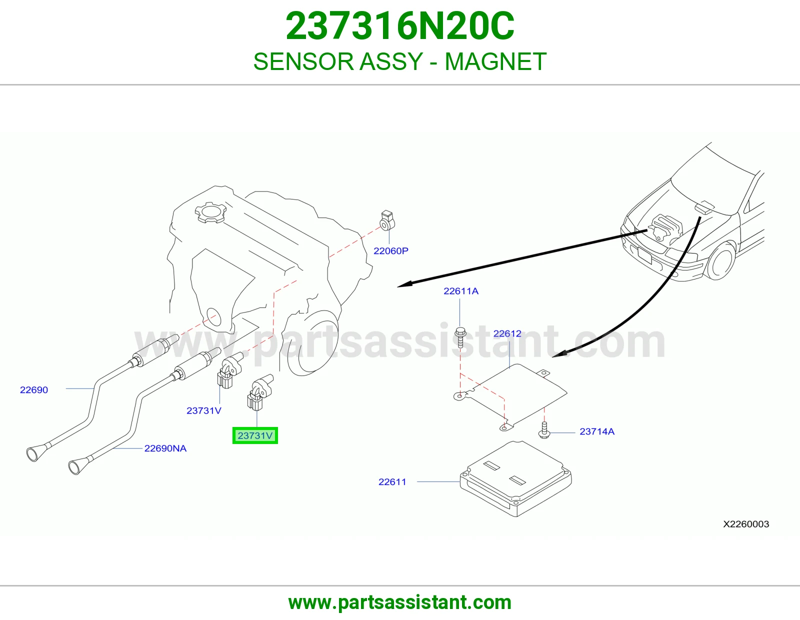 حساس عمود تيمن 237316N20C