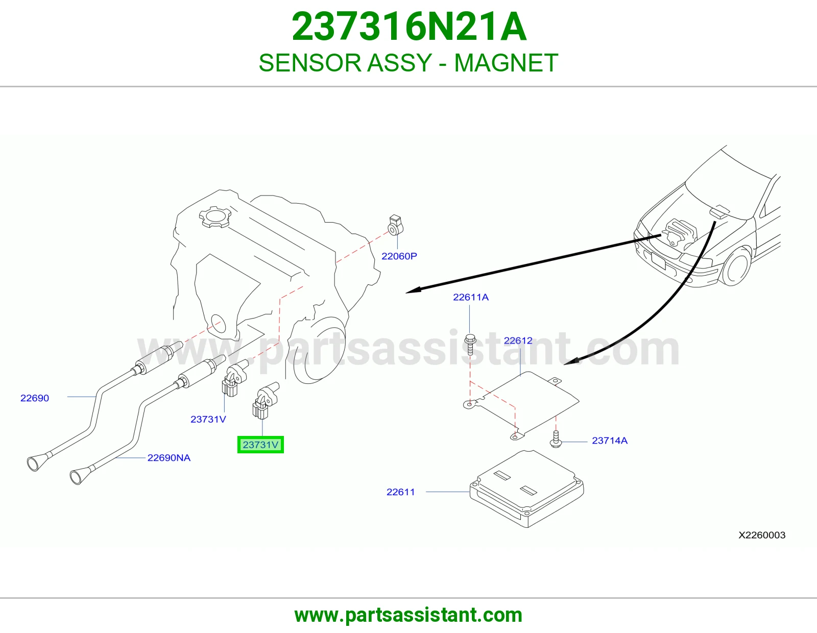 حساس عمود تيمن 237316N21A