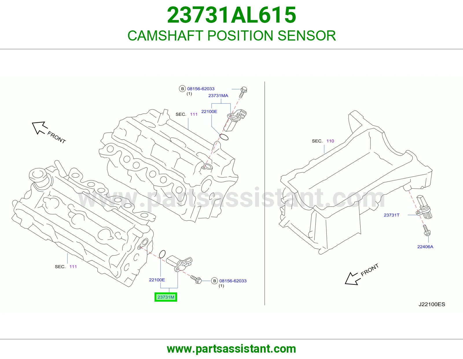 CAMSHAFT POSITION SENSOR 23731AL615