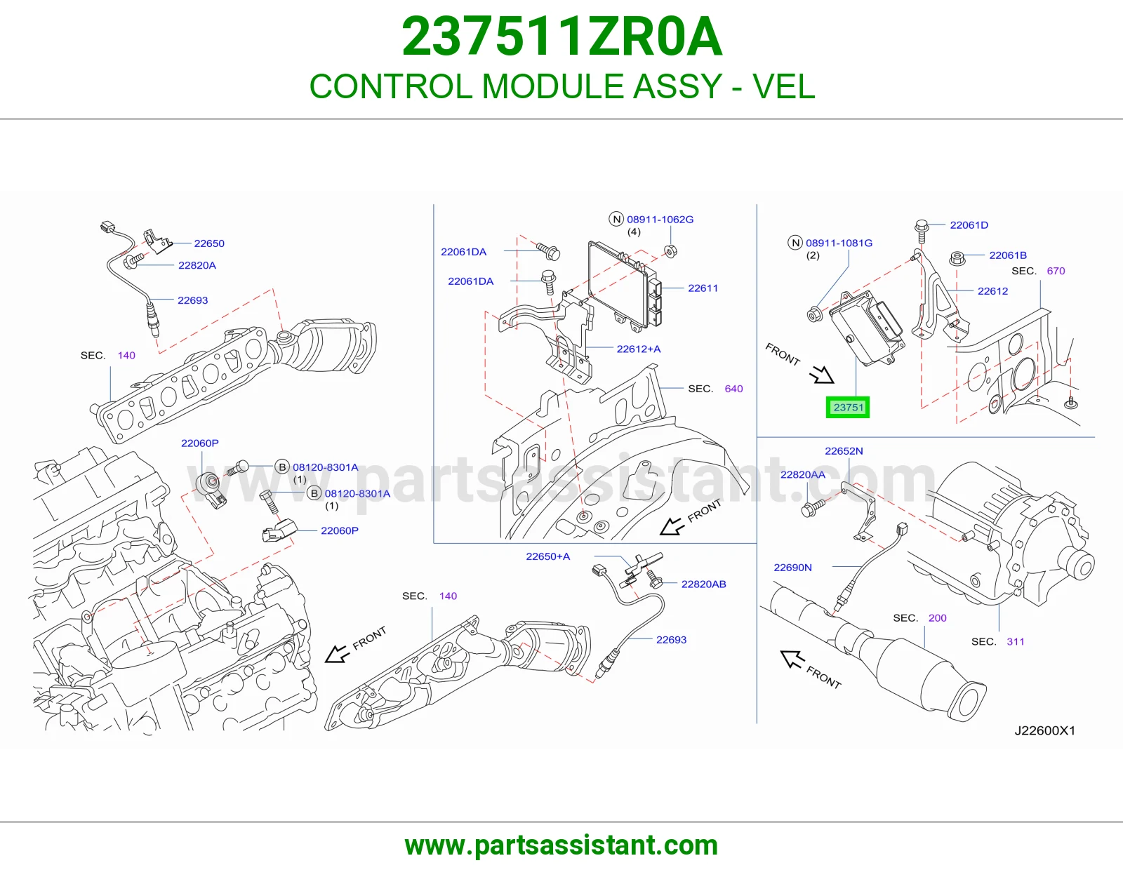 كمبيوتر نظام رفع البلوف المتغير (VEL) كامل 237511ZR0A