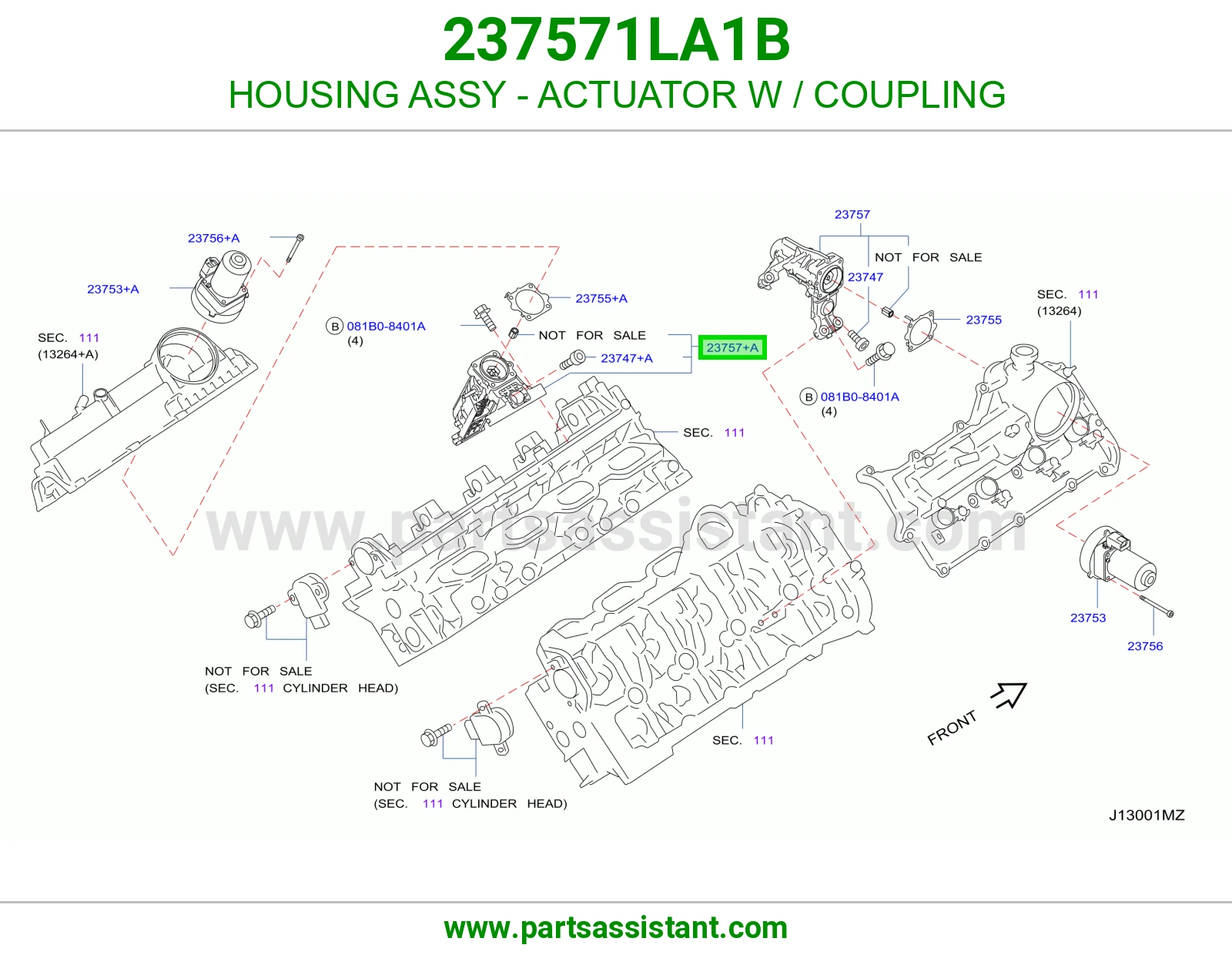 علبة تمتيك مع وصلة كاملة 237571LA1B
