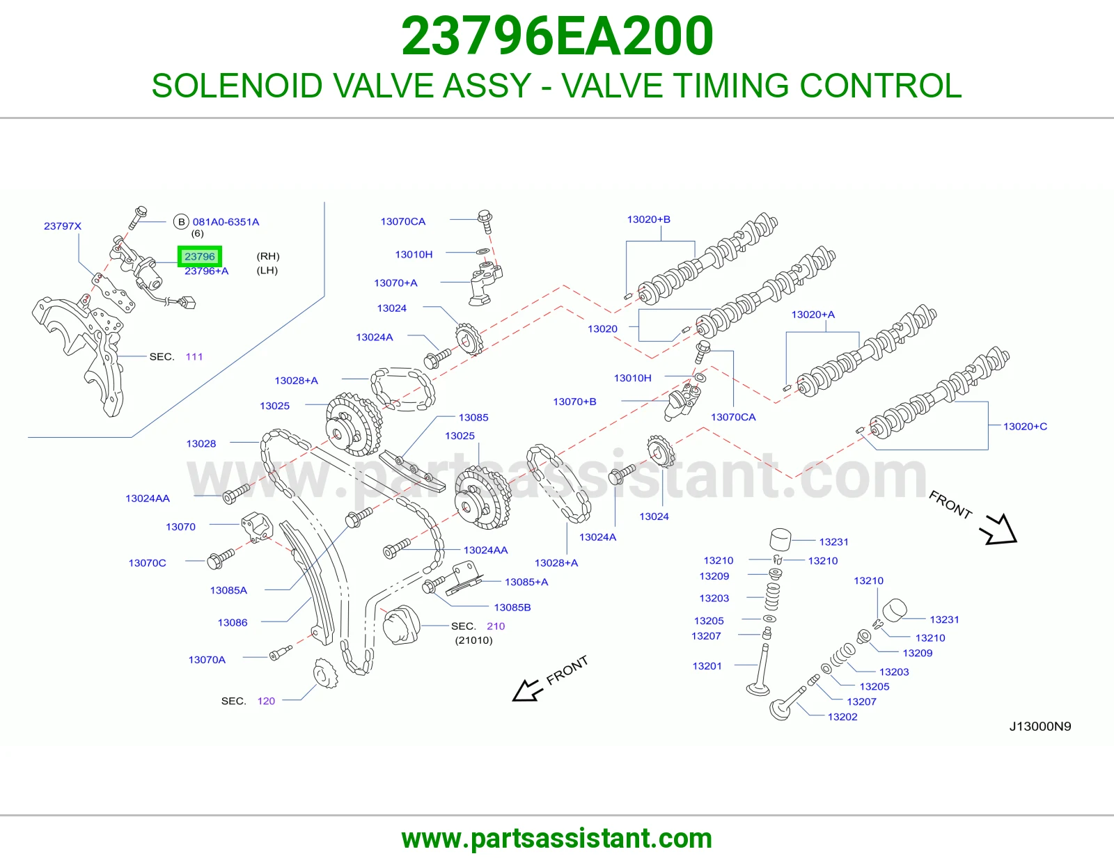 SOLENOID VALVE ASSY - VALVE TIMING CONTROL 23796EA200