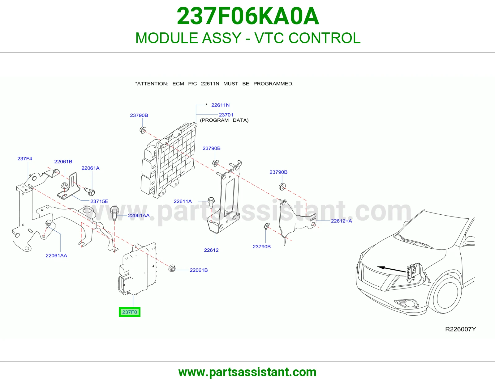 وحدة تحكم توقيت البلوف (VTC) كاملة 237F06KA0A