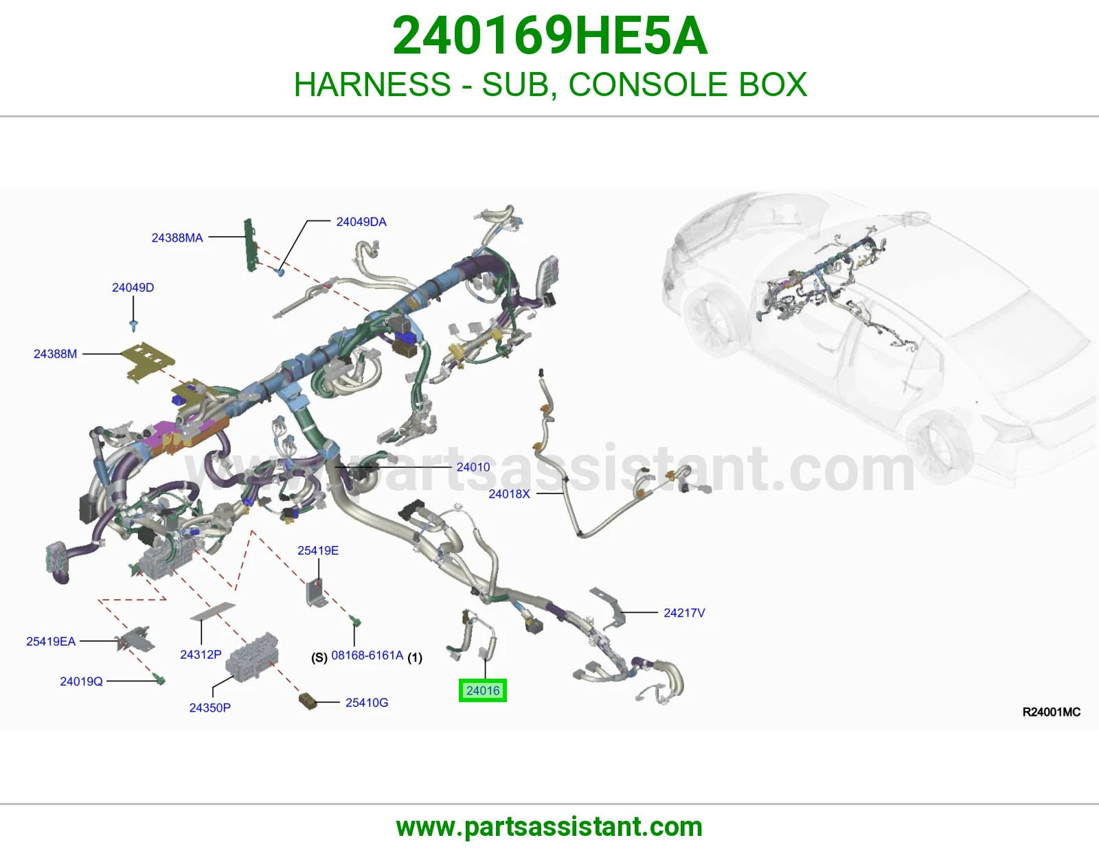 ضفيرة فرعي علبة كونسول 240169HE5A
